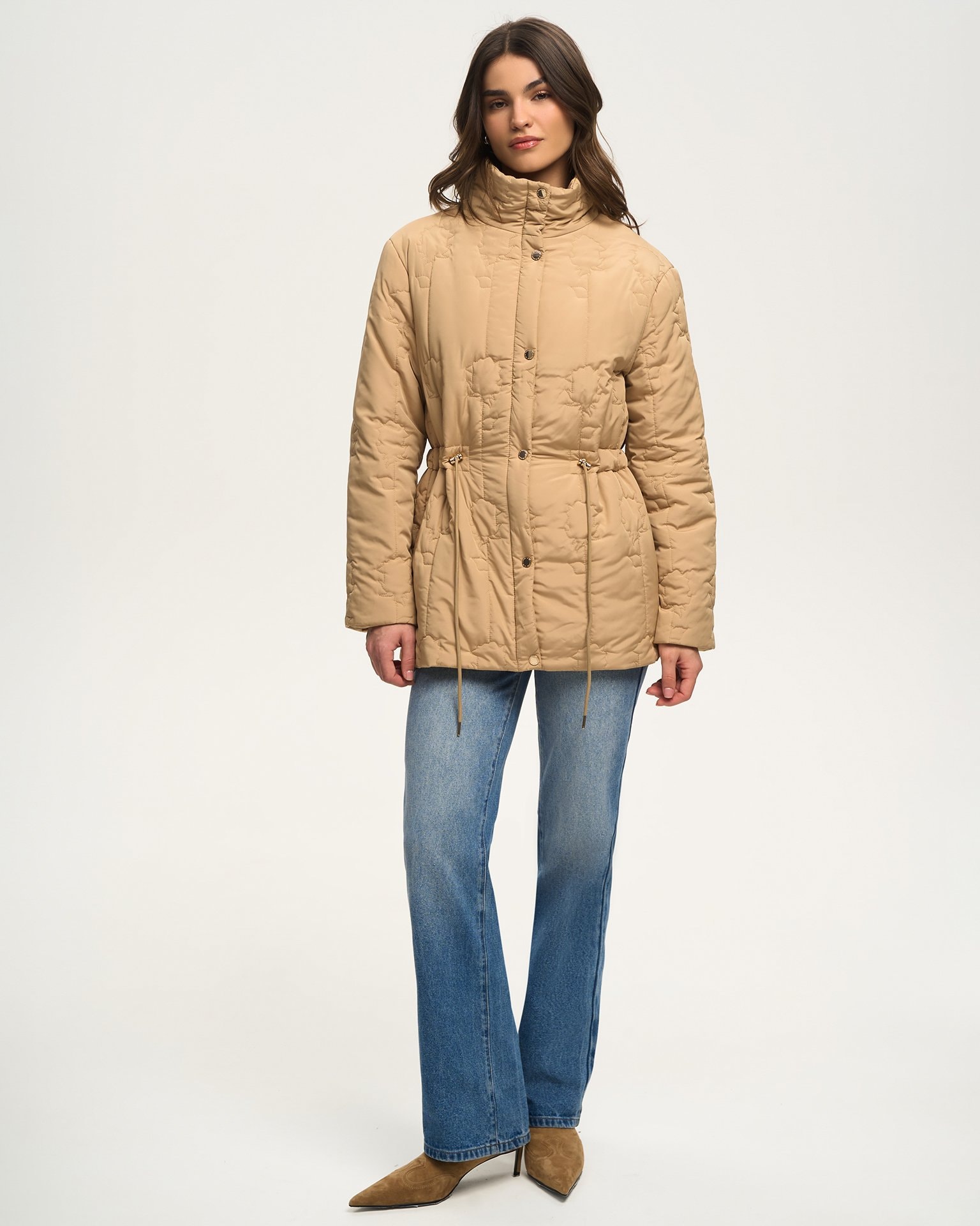 Jacket with designer 'Rose' quilting, Brown — photo 4