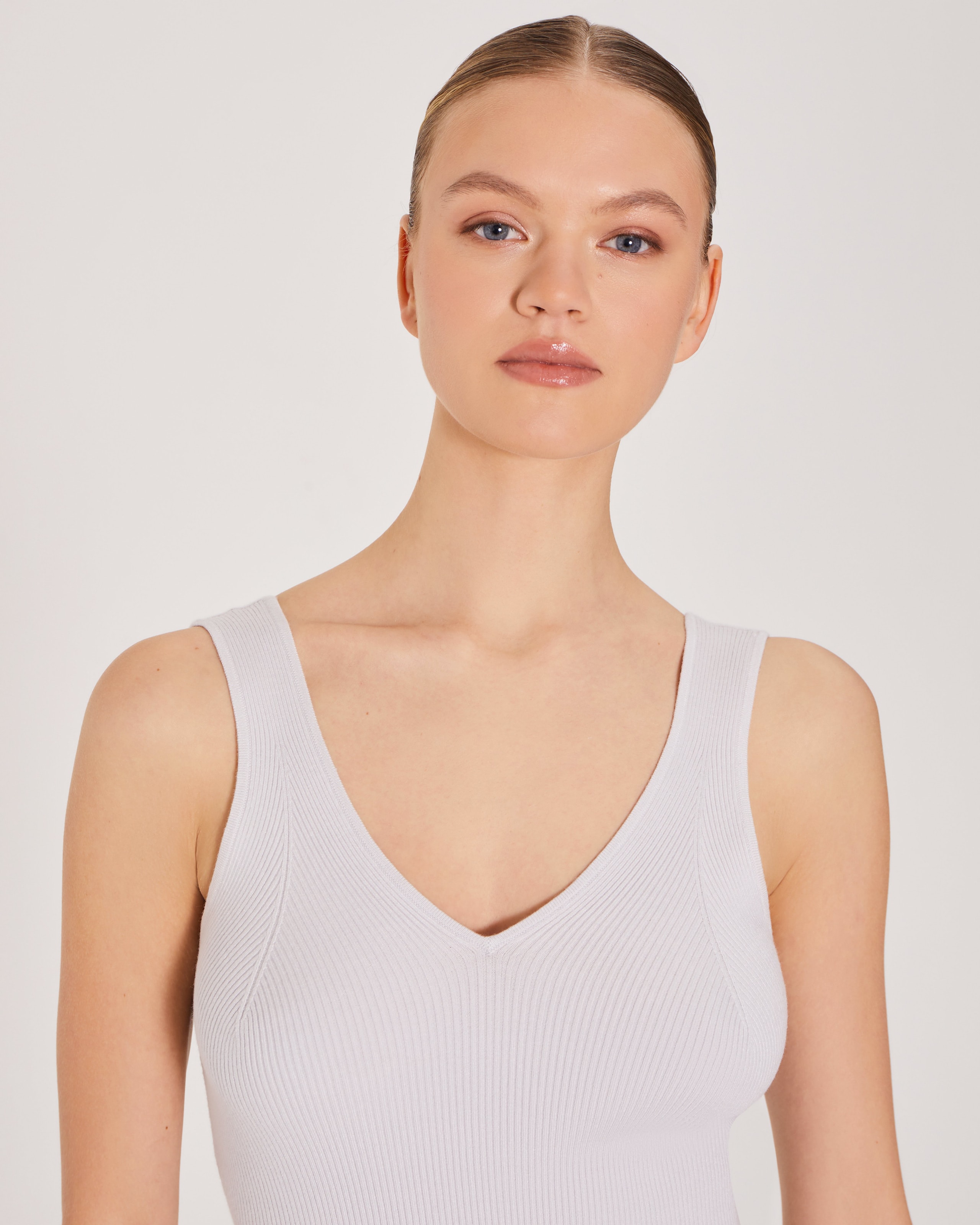 V-Neck Top, Grey — photo 3