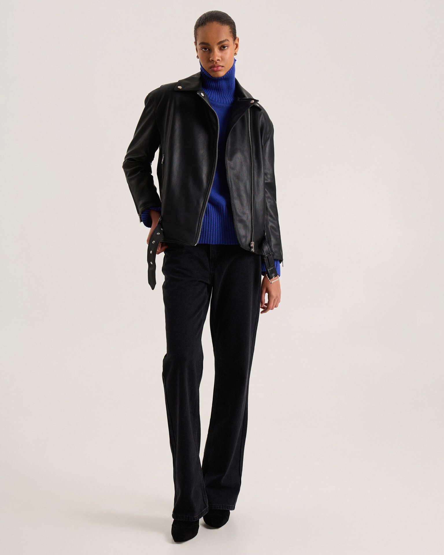 Insulated biker jacket, Black — photo 2