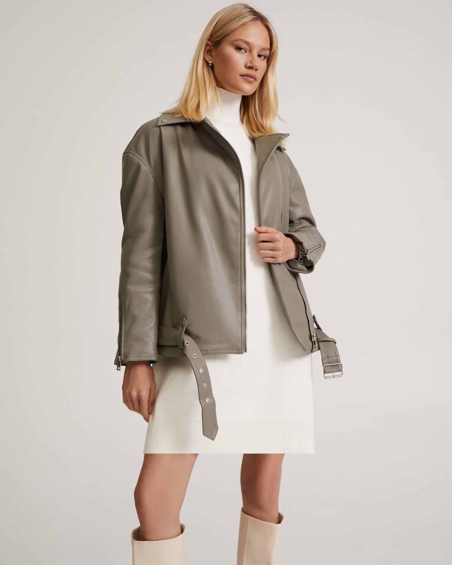Insulated biker jacket, Grey — photo 3
