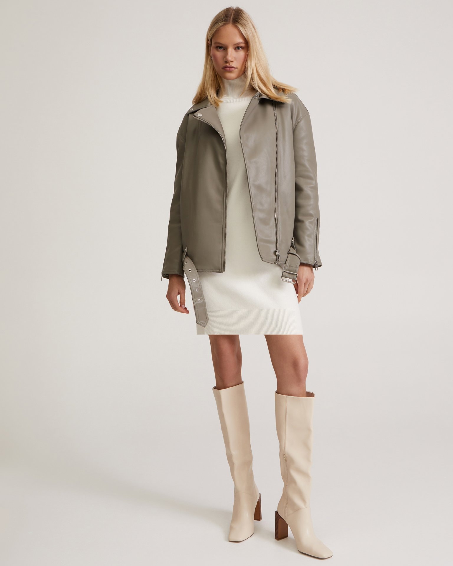 Insulated biker jacket, Grey — photo 7