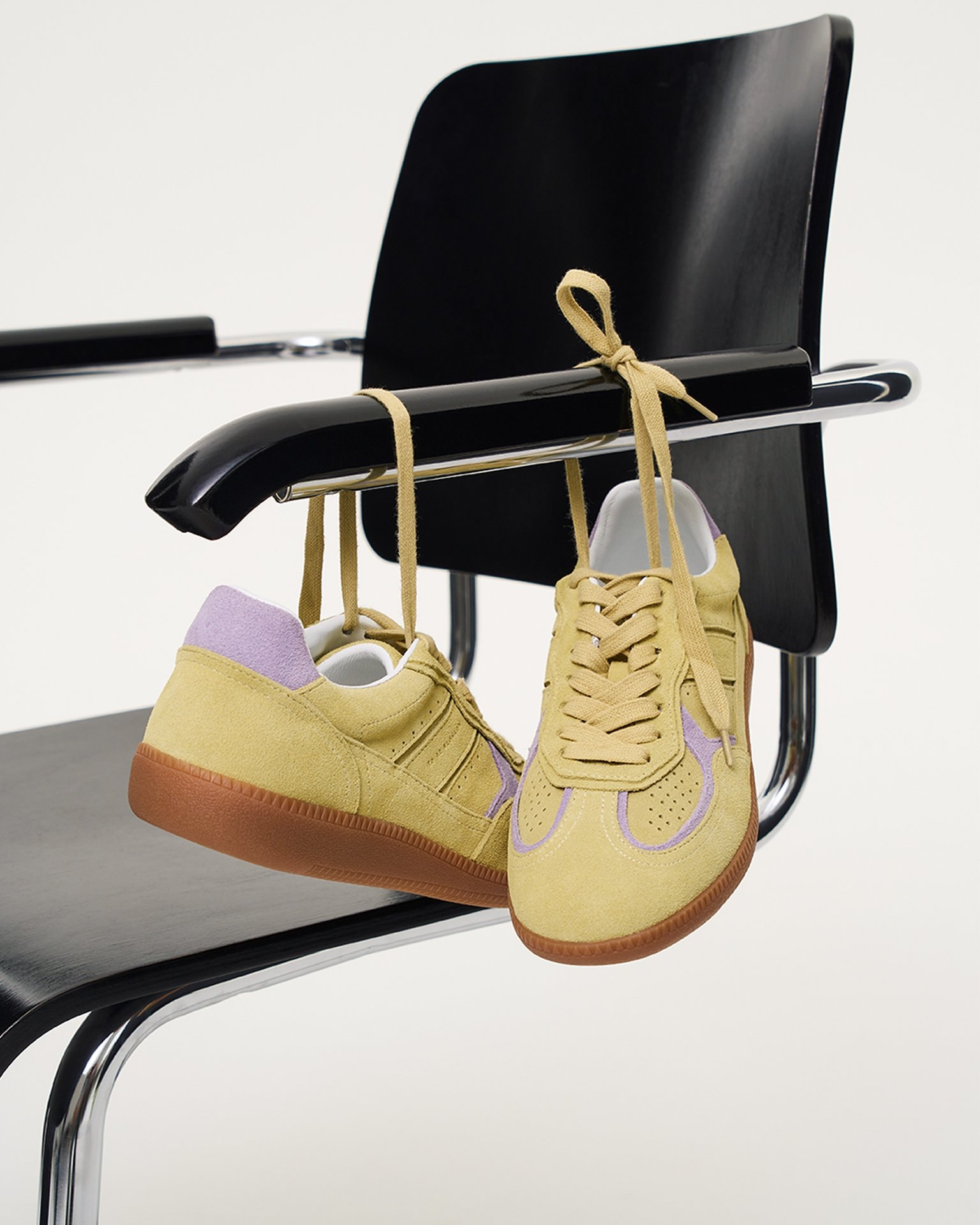 Suede sneakers, Yellow — photo 2
