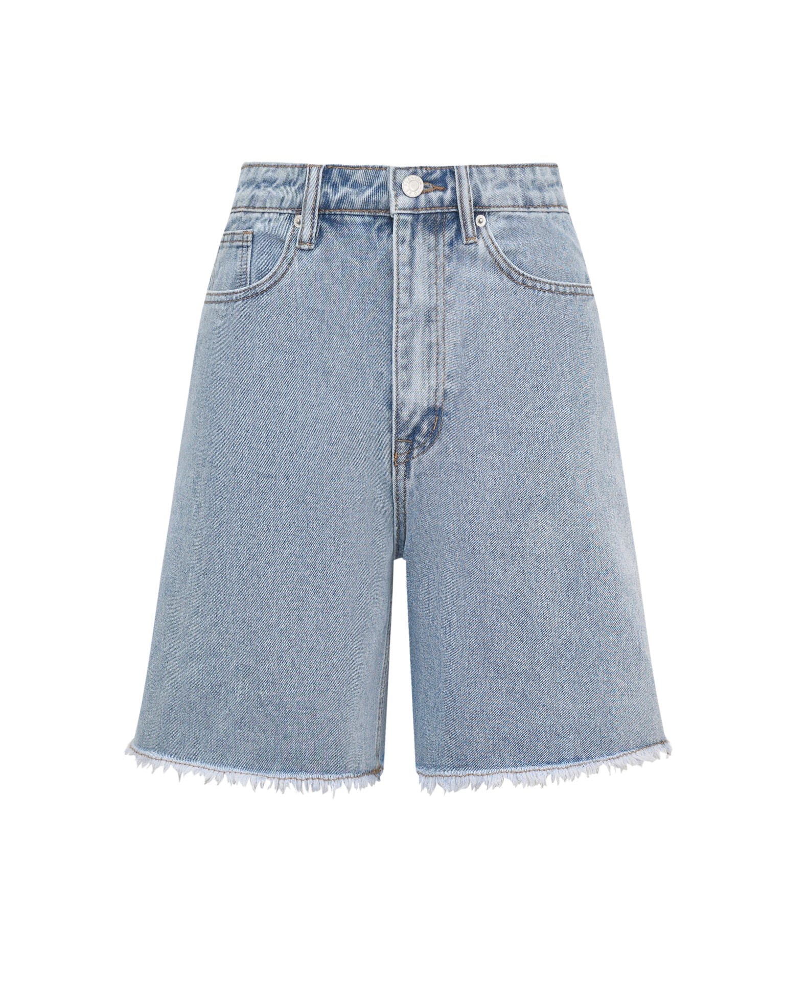 Bermuda shorts with raw hem, Azure — photo 14