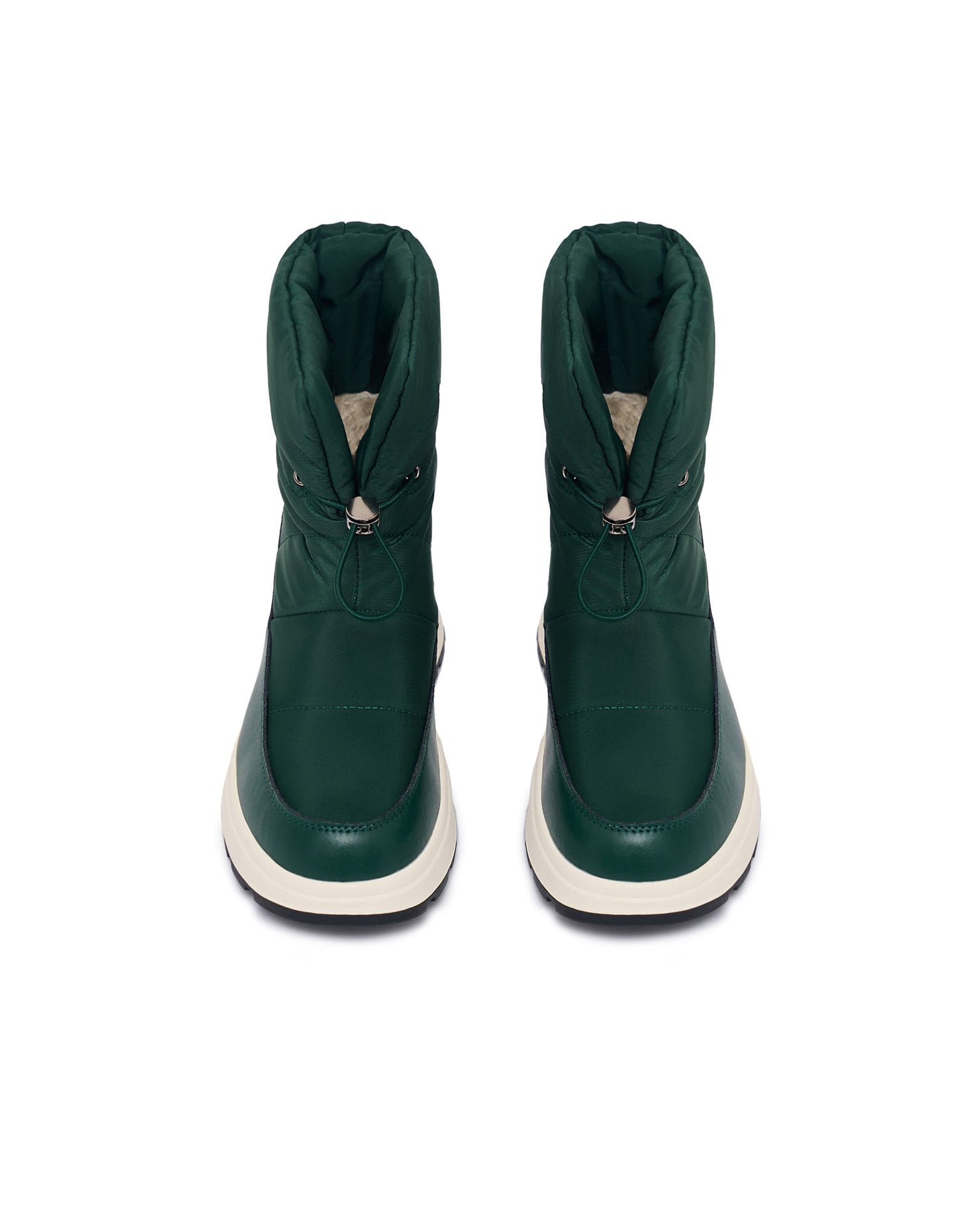 Puffer boots in dark green