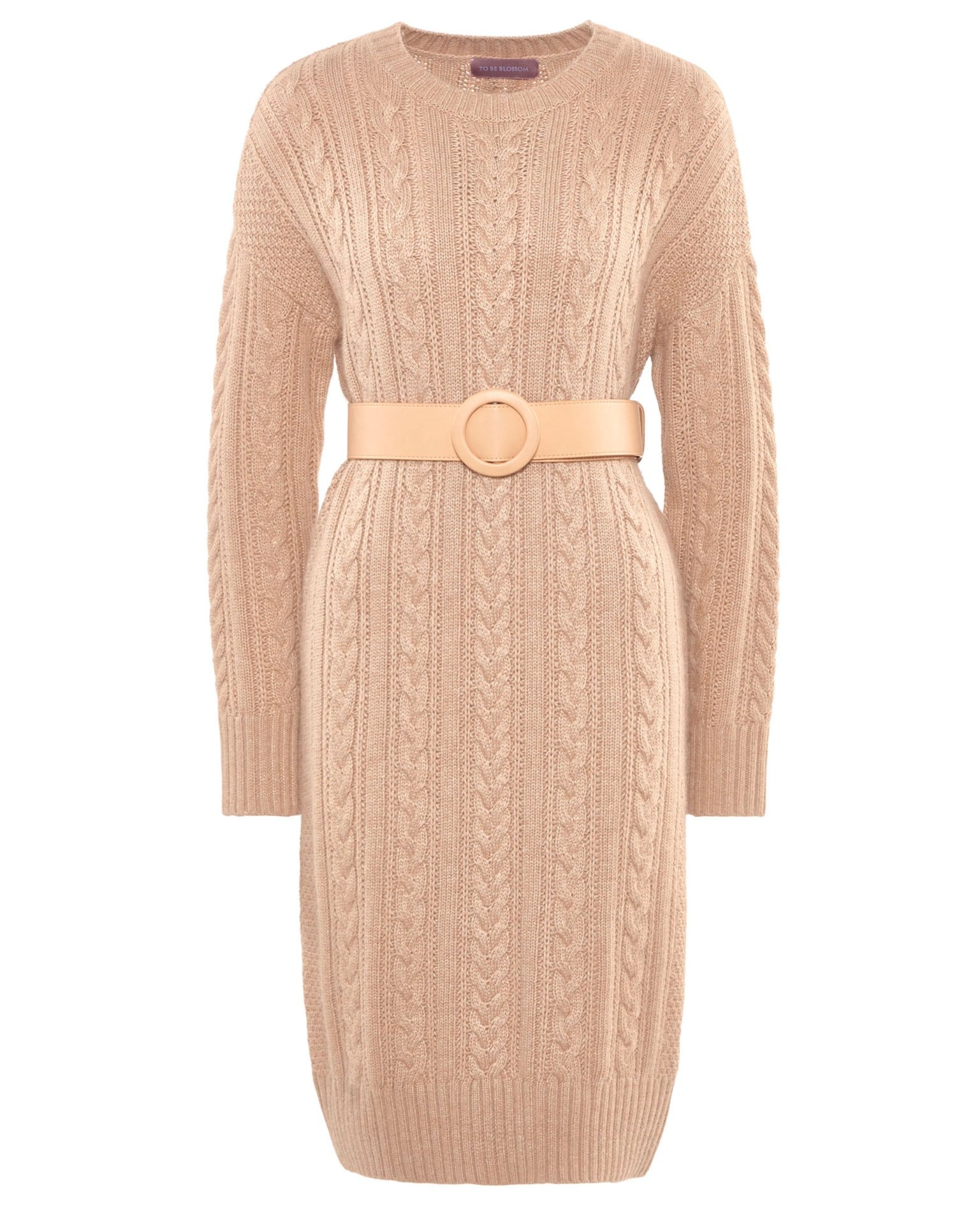 Beige cable-knit dress, Beige — photo 7