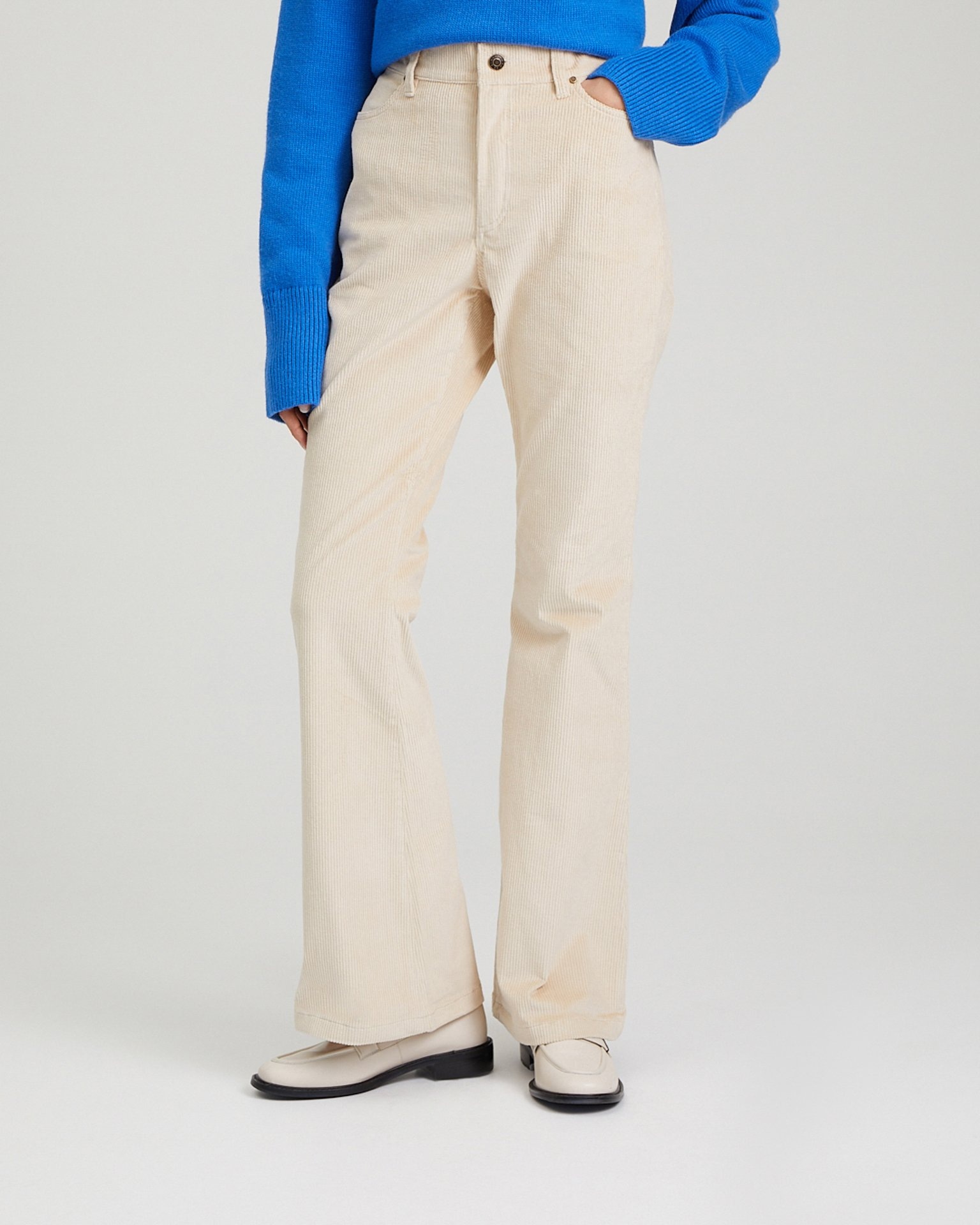 Corduroy flared trousers