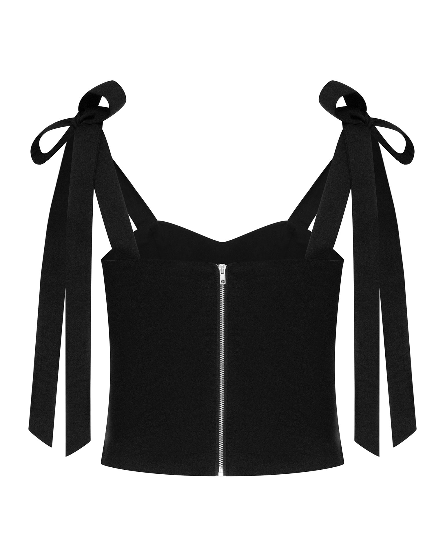 Ribbed Crop Top, Black — photo 9