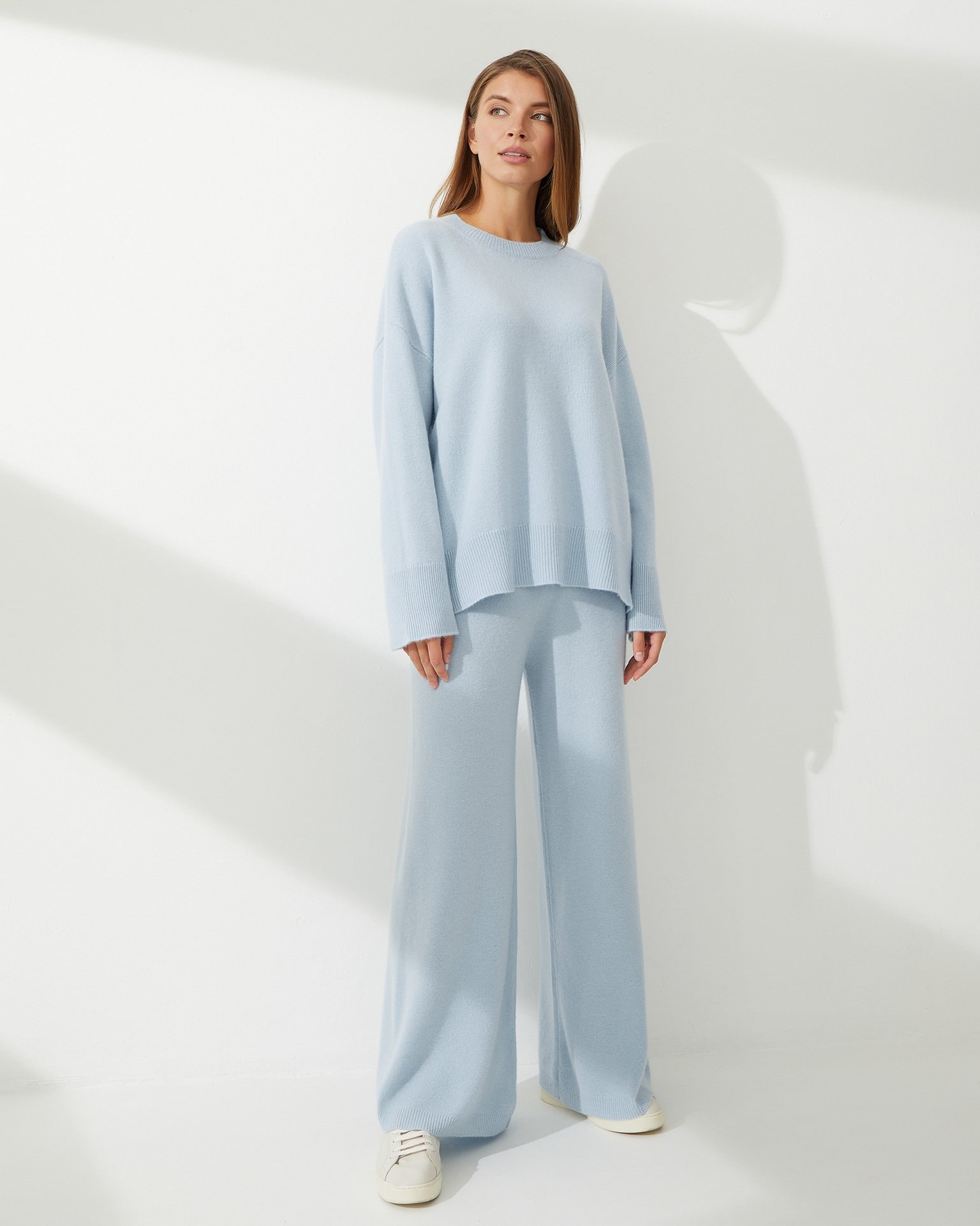 Straight-leg wide trousers, Sky Blue — photo 2