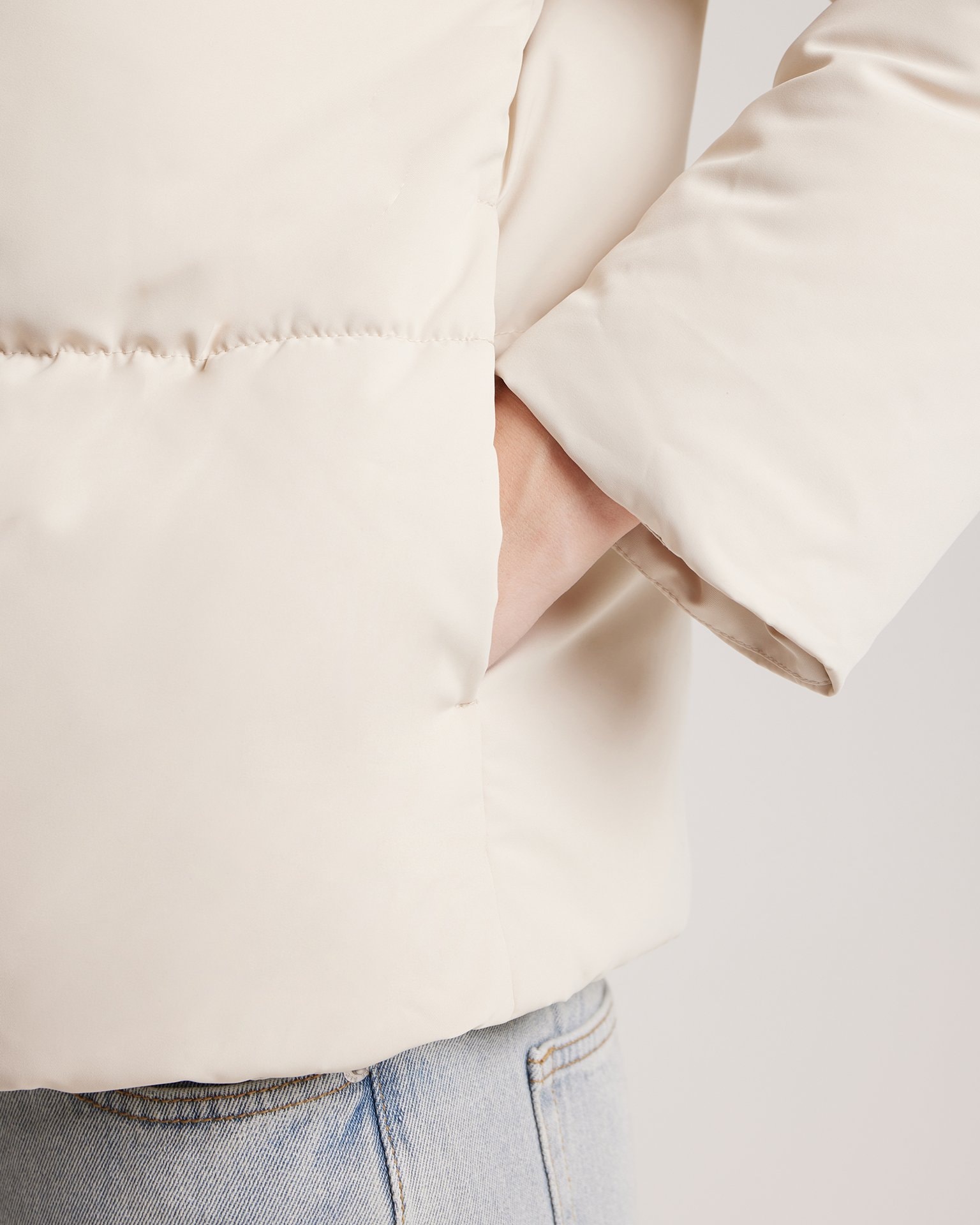 Jacket with high neck, Milk — photo 8