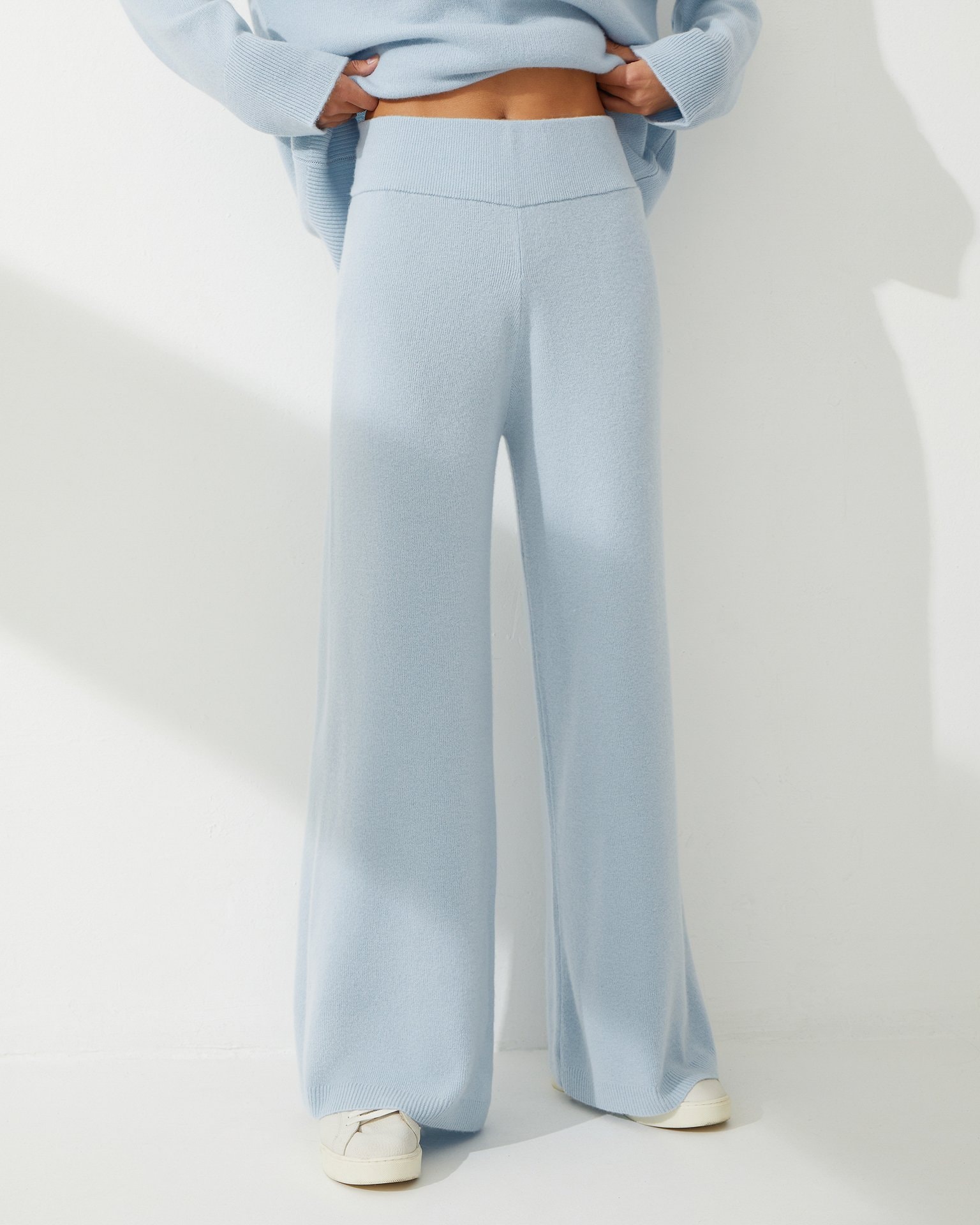 Straight-leg wide trousers, Sky Blue — photo 4