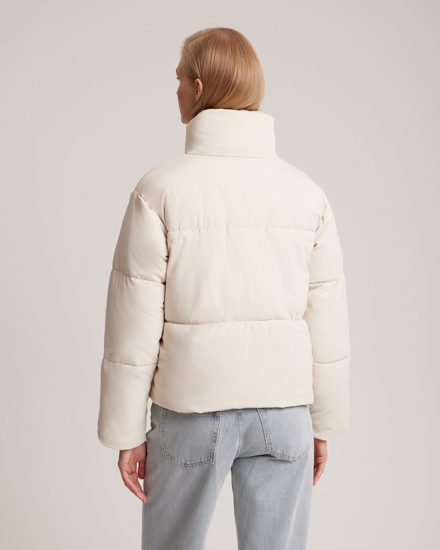 Jacket with high neck, Milk — photo 4