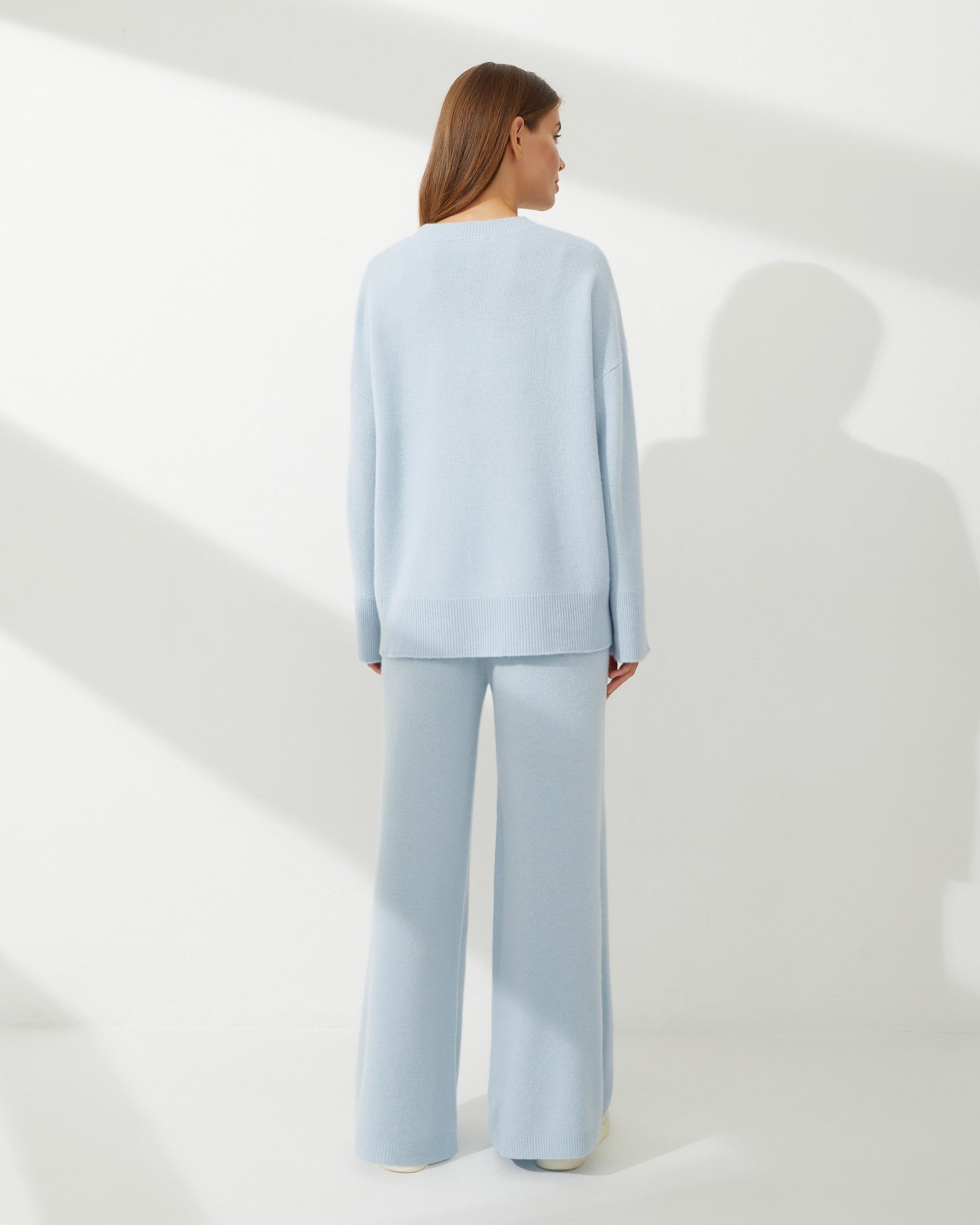 Straight-leg wide trousers, Sky Blue — photo 3