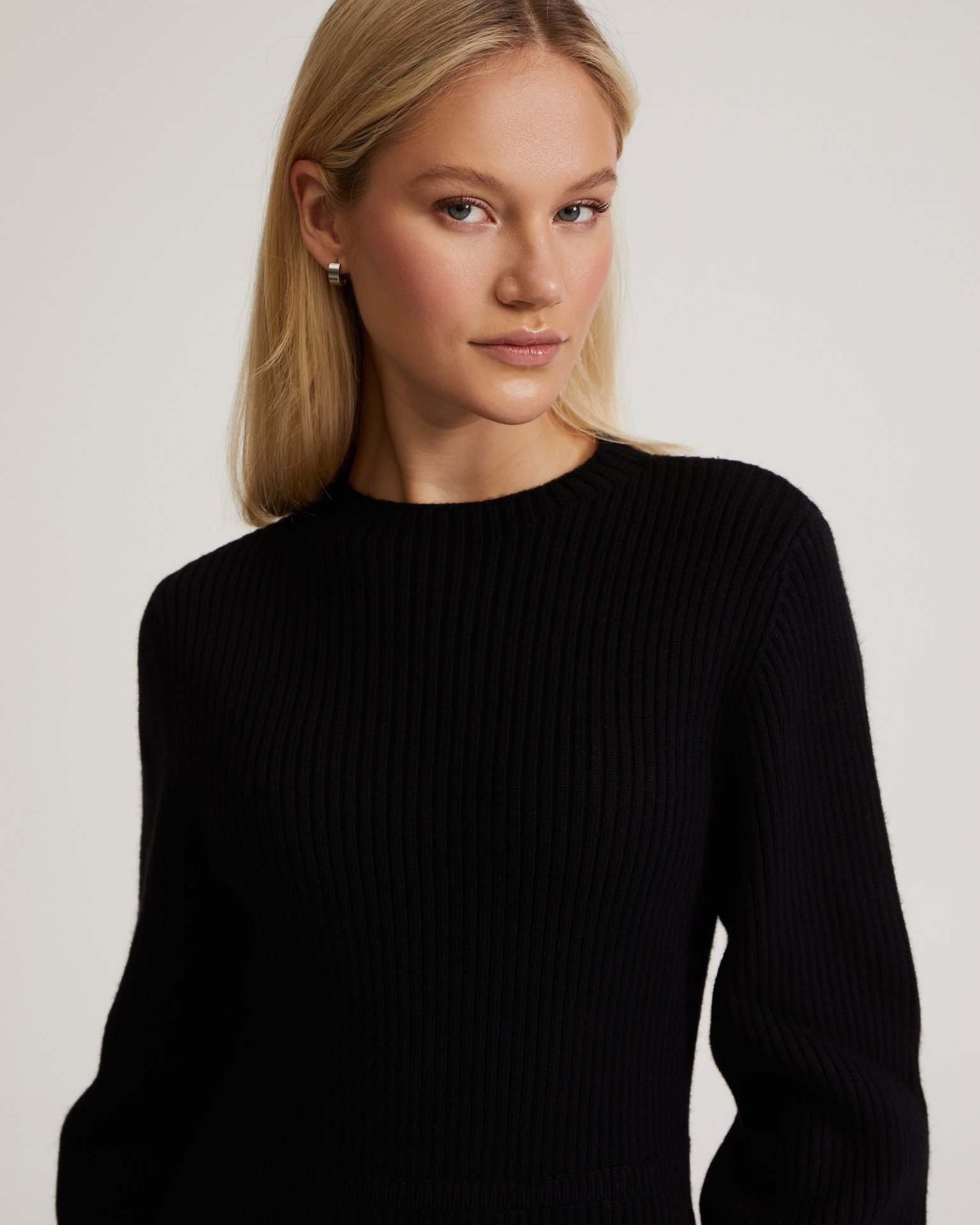 Dress with voluminous sleeves, Black — photo 9
