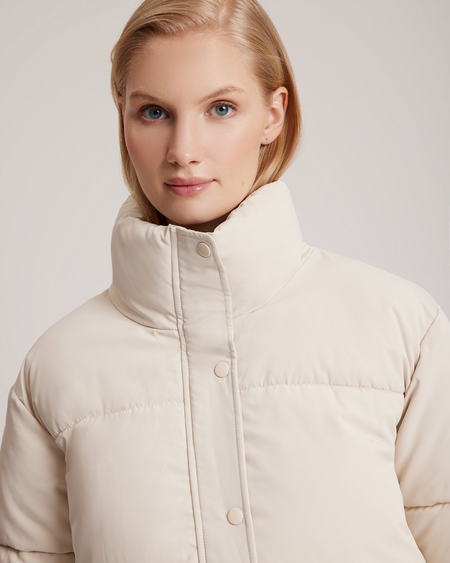 Jacket with high neck, Milk — photo 6