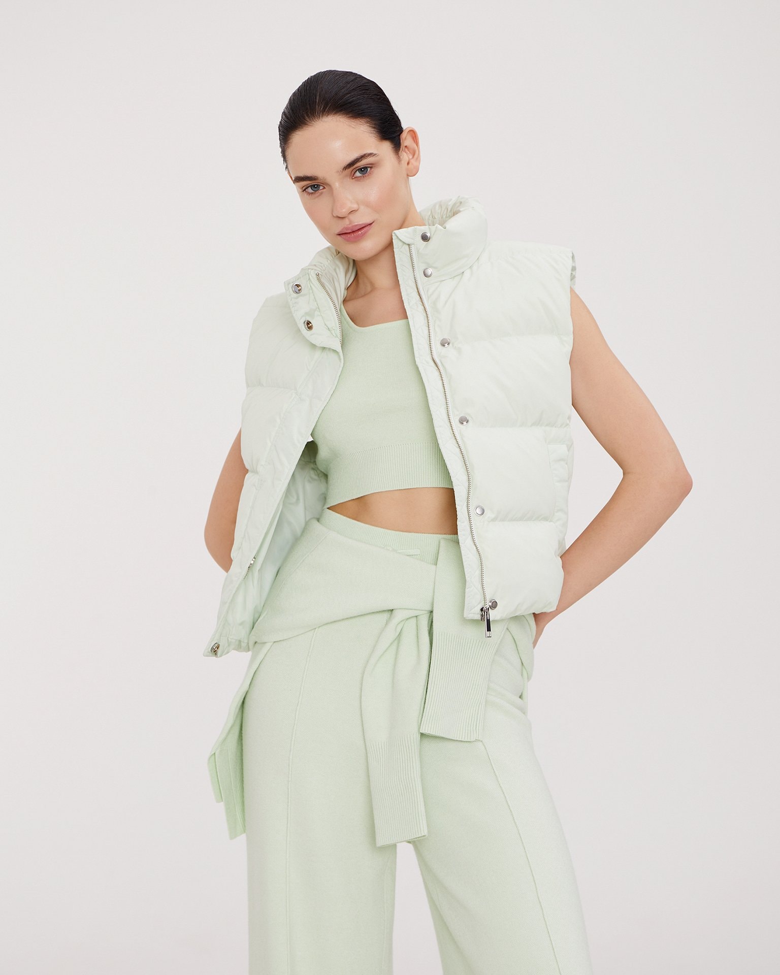 Zip-up vest, Mint — photo 3