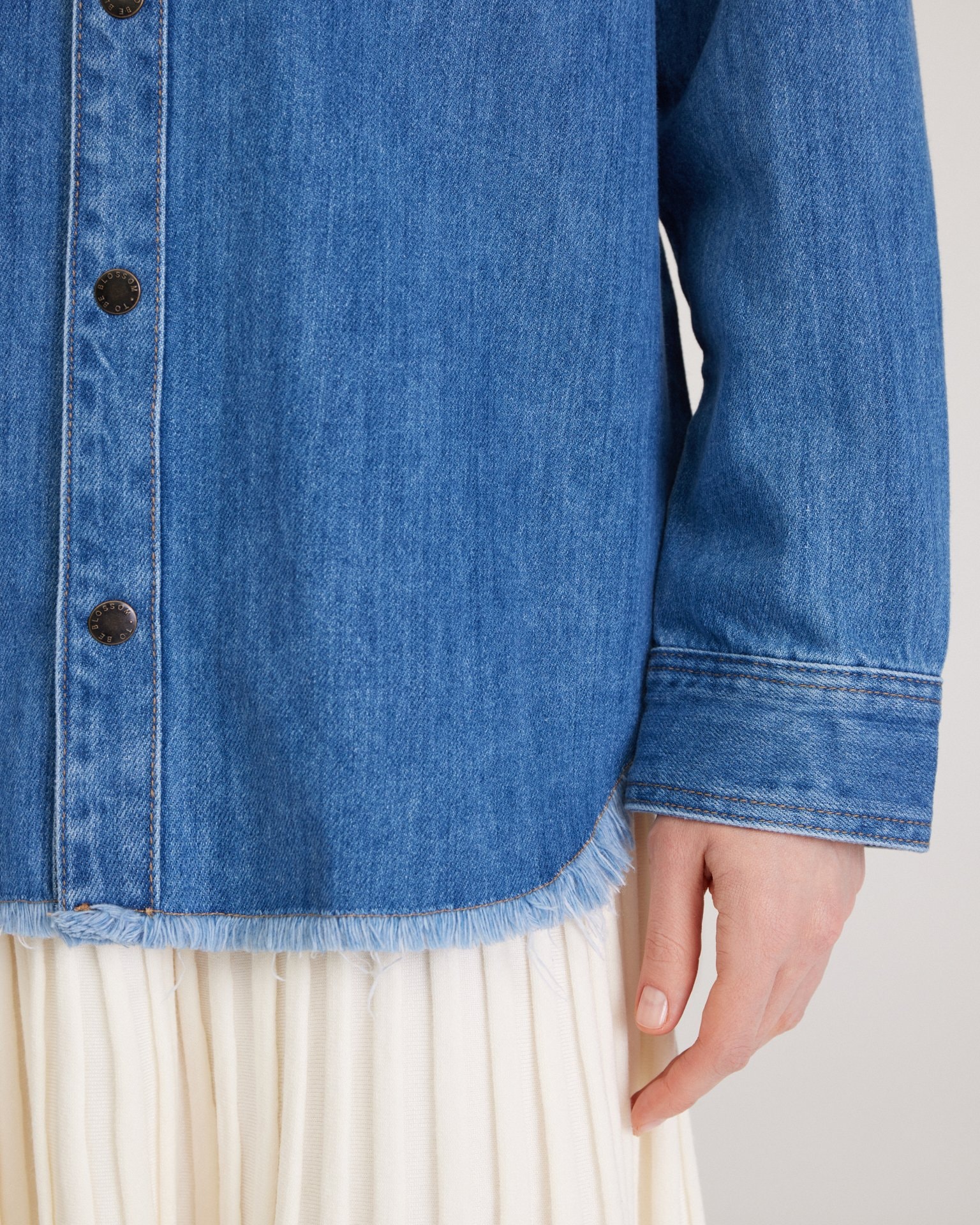 Oversize denim shirt, Navy — photo 10