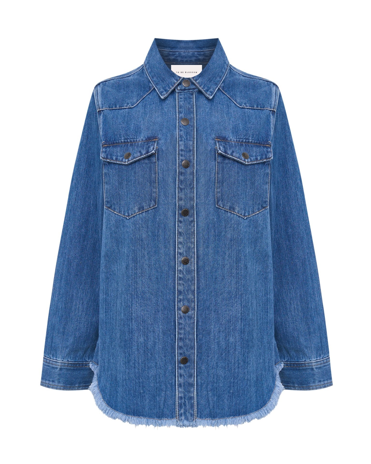 Oversize denim shirt, Navy — photo 11