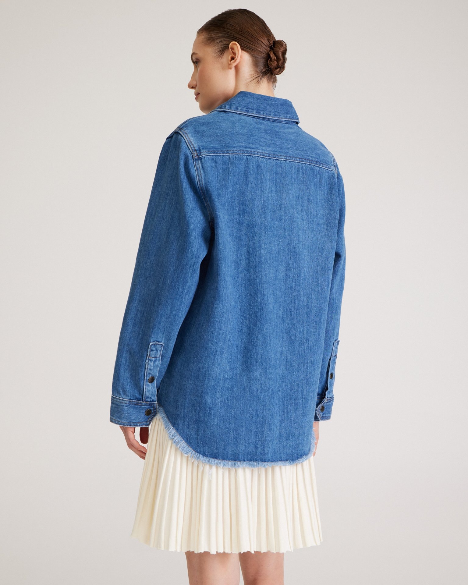 Oversize denim shirt, Navy — photo 7