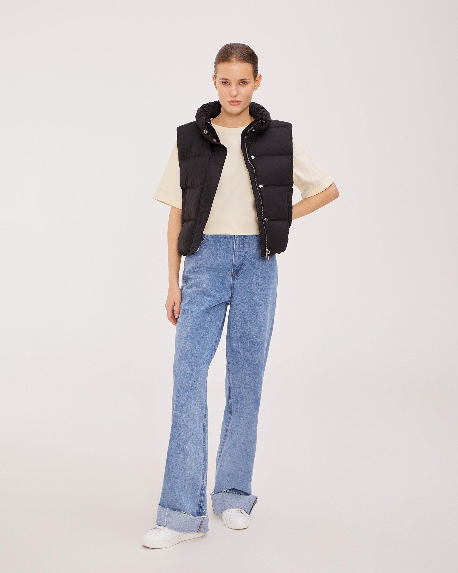 Short down vest, Black — photo 3
