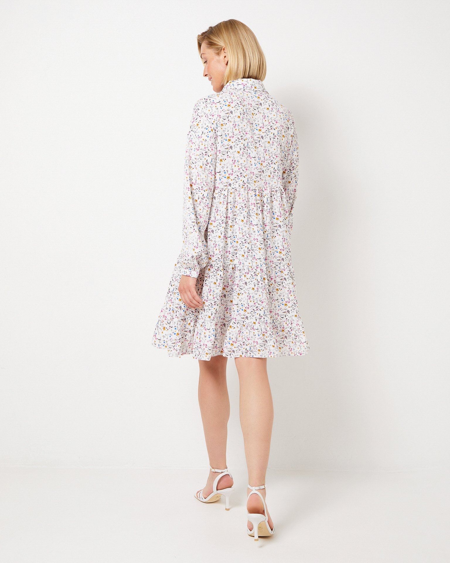 Mini dress in viscose, White — photo 4