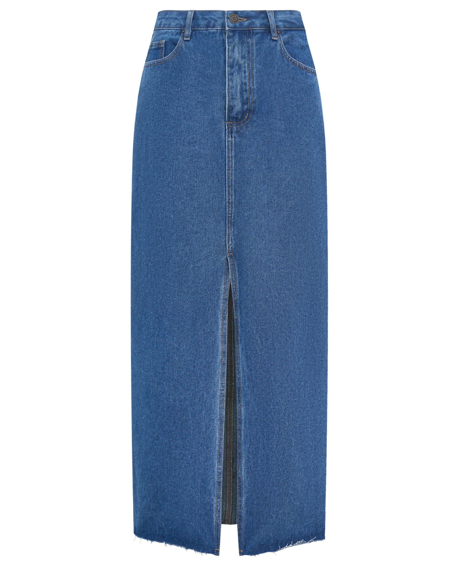 Denim skirt with a slit