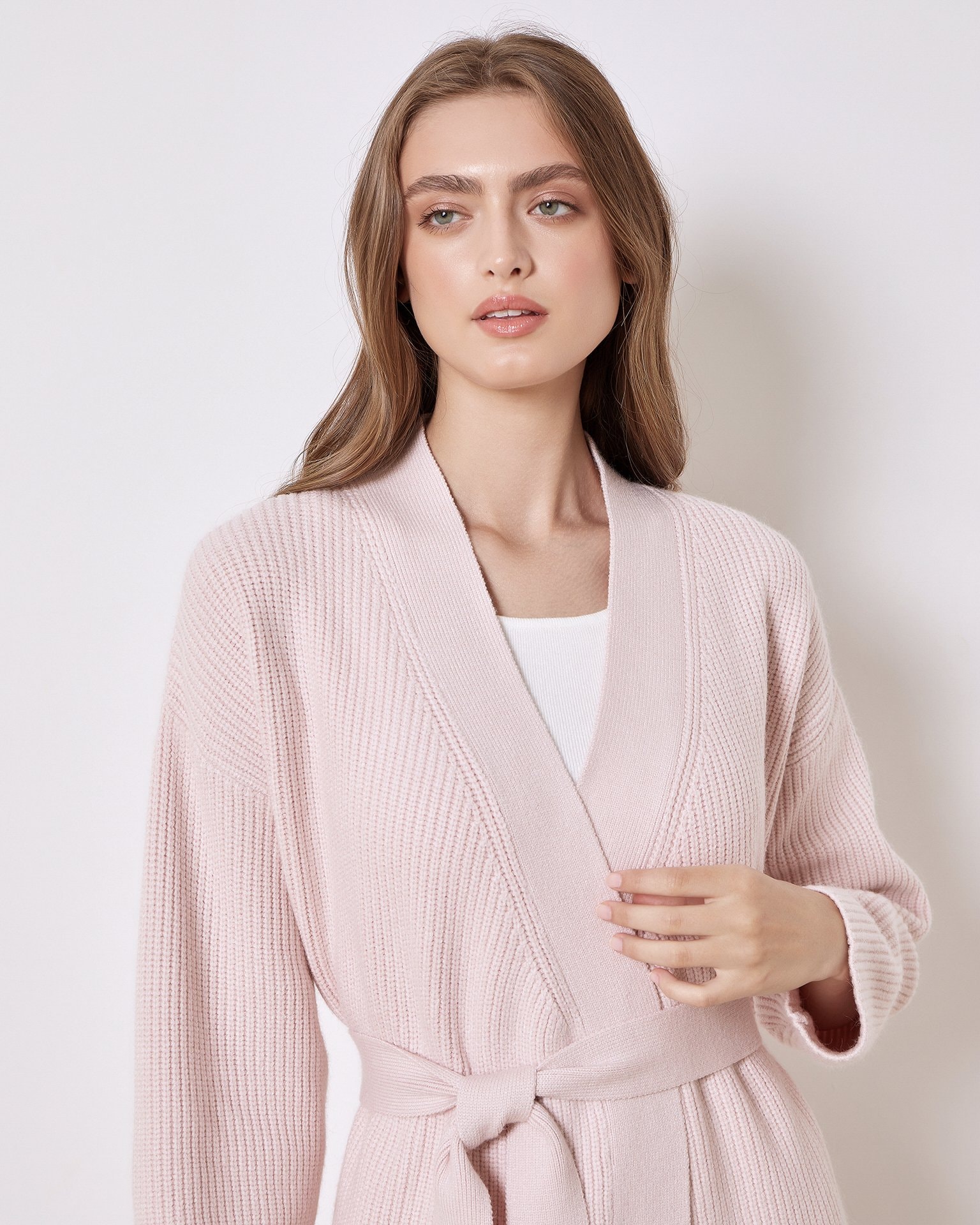 Buttonless cardigan, Pink — photo 6