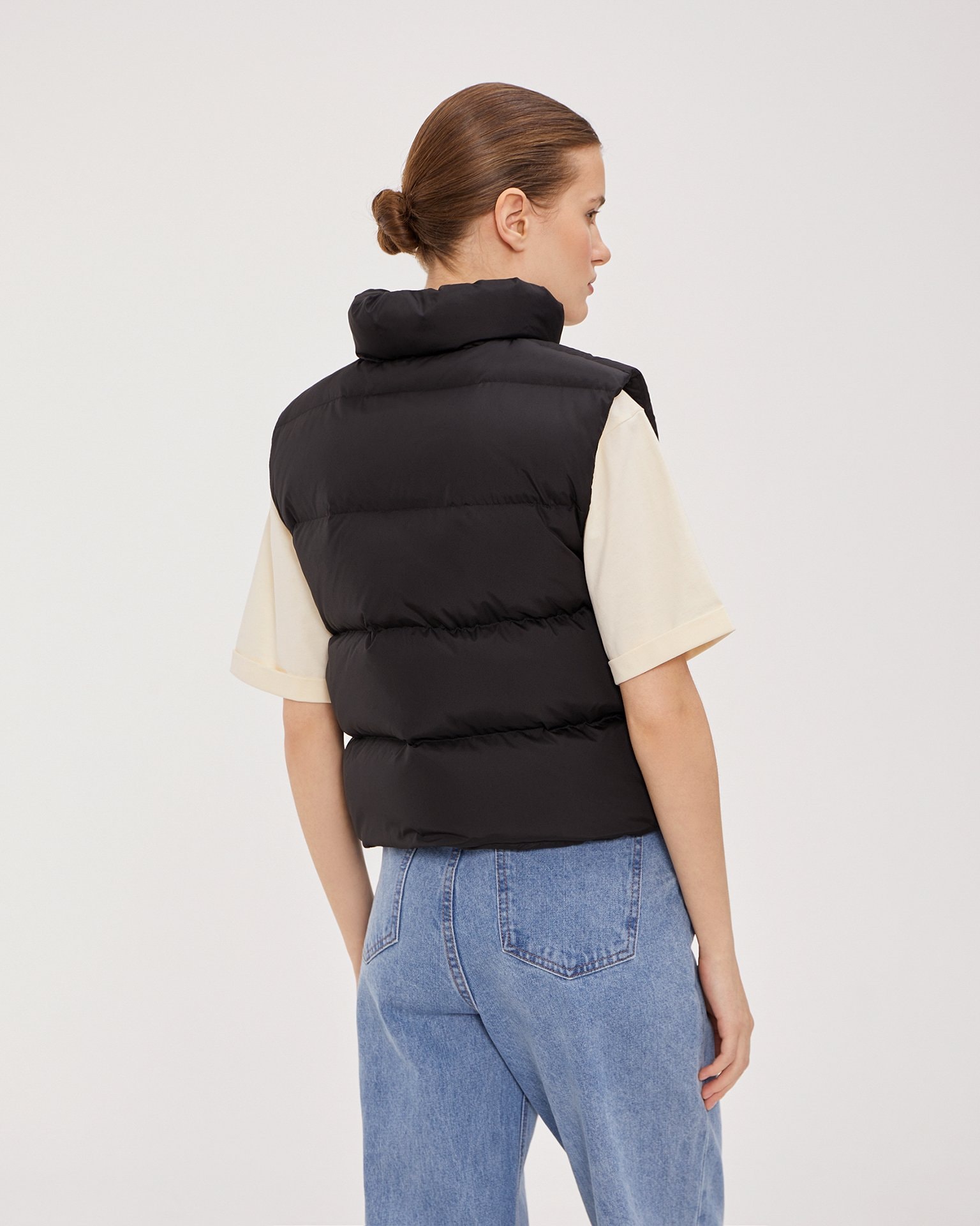 Short down vest, Black — photo 4