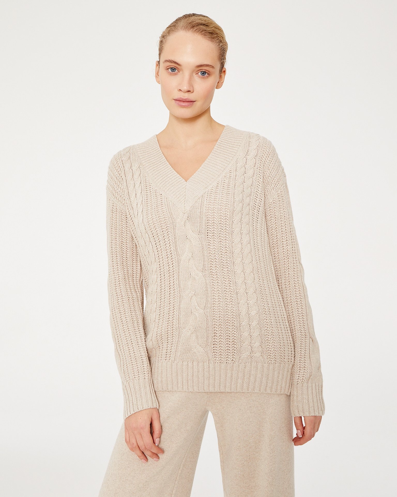 Set with wide-leg trousers, Beige — photo 2