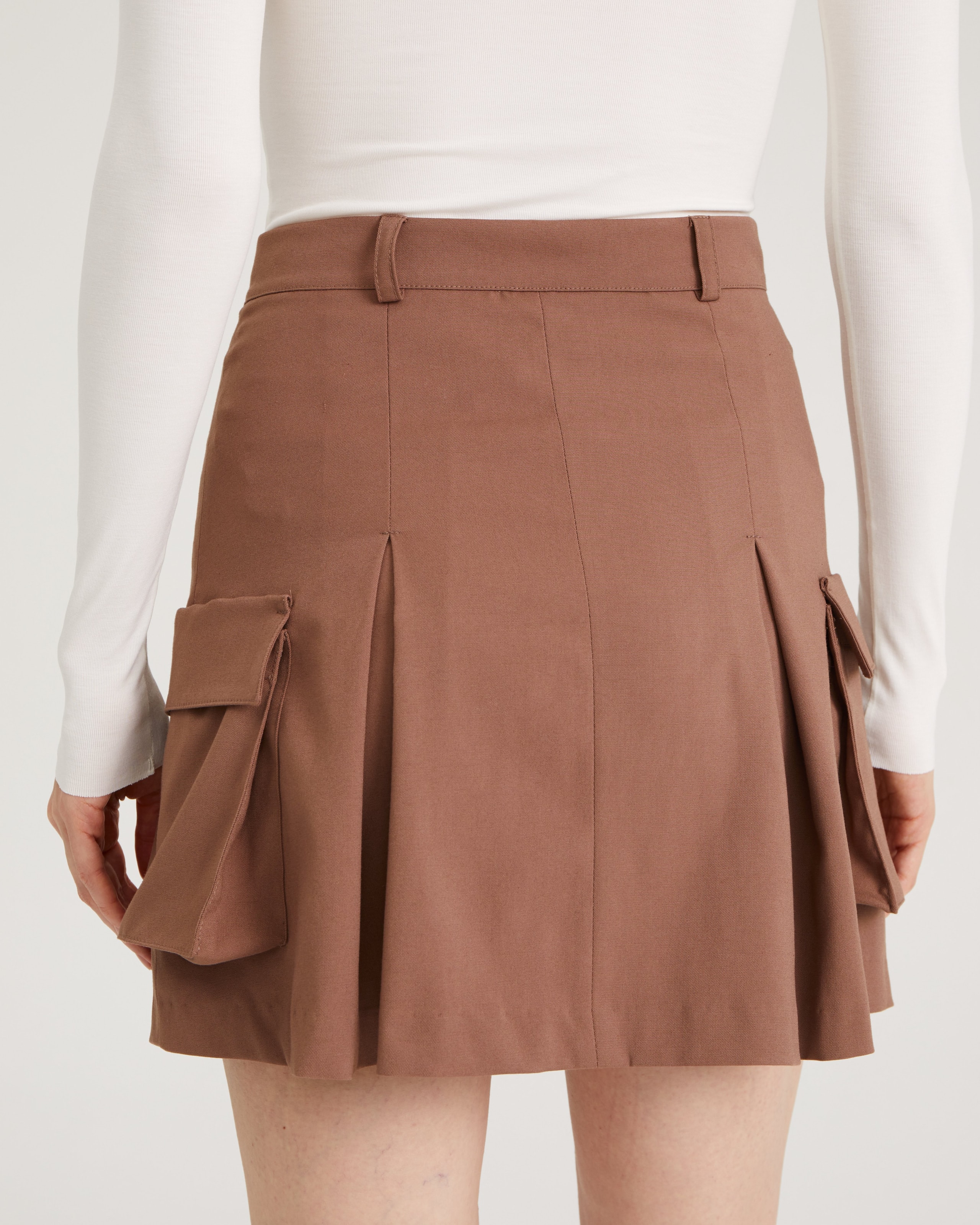 Skirt with patch pockets, Cappuccino — photo 8