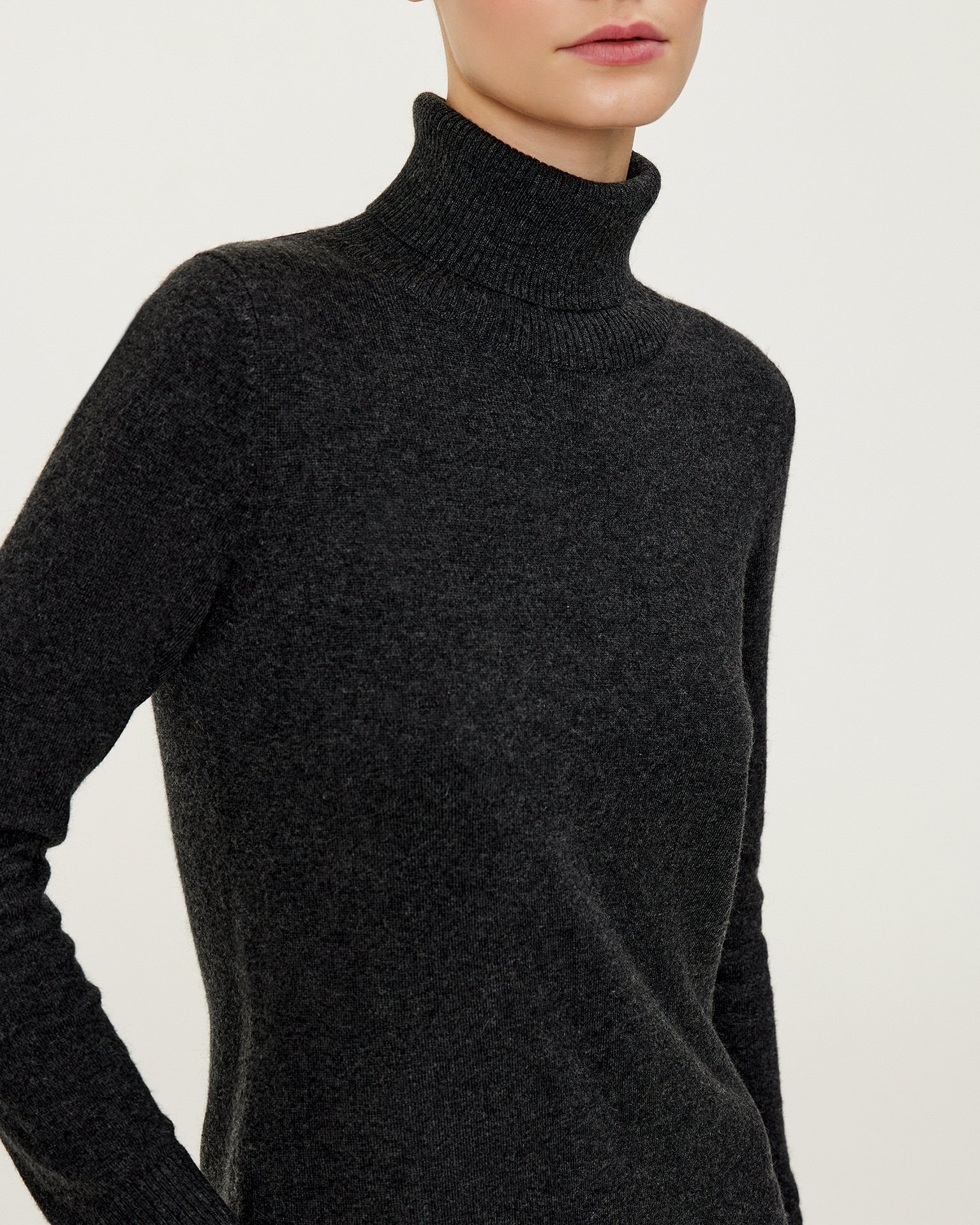 Dress with a double collar, Graphite — photo 6