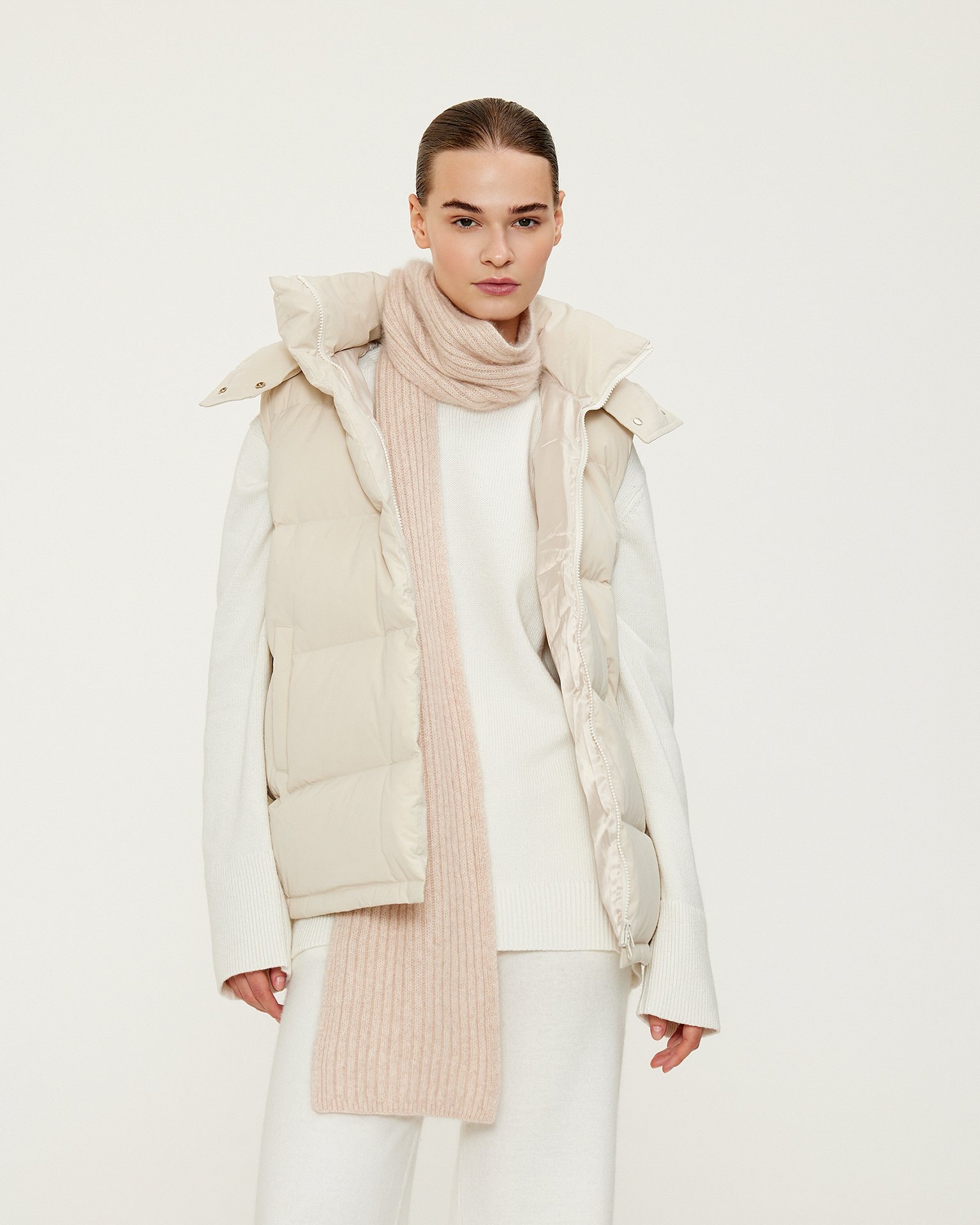 Wool scarf, Beige
