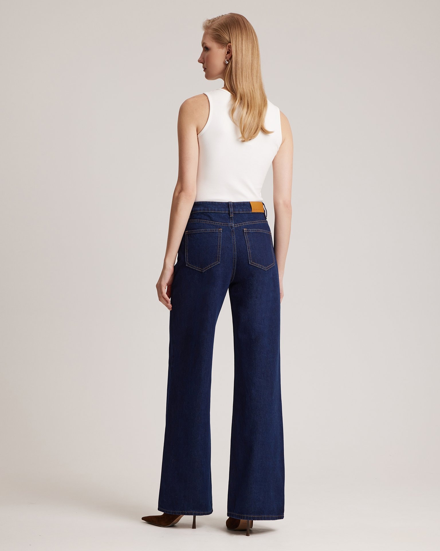 Wide-leg jeans, Dark Blue — photo 3
