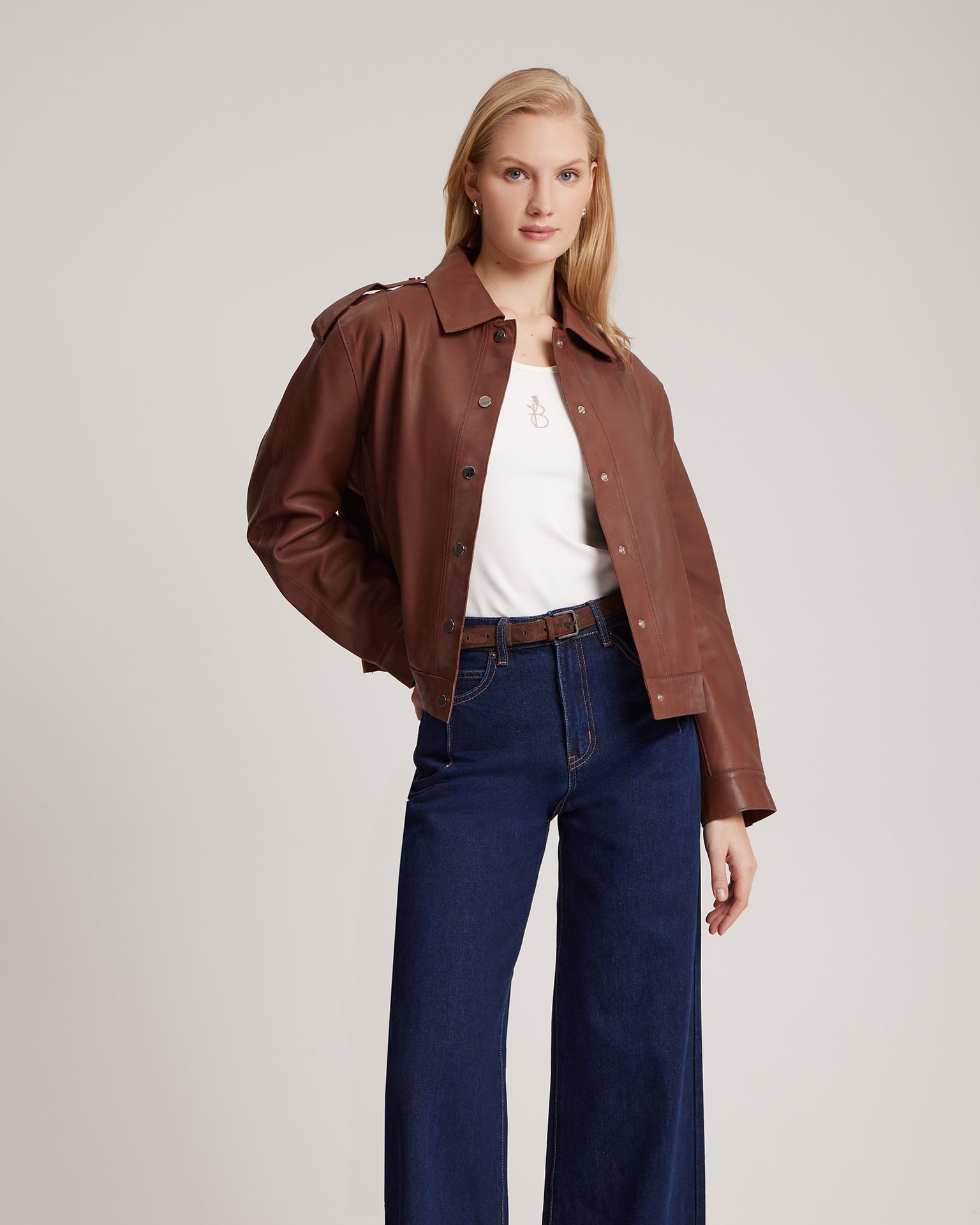 Wide-leg jeans, Dark Blue — photo 4