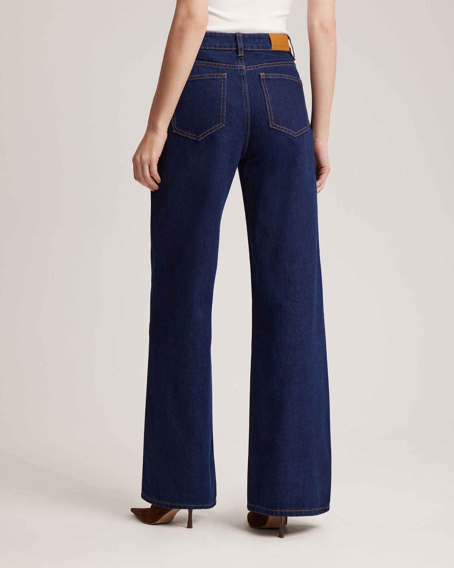 Wide-leg jeans, Dark Blue — photo 5