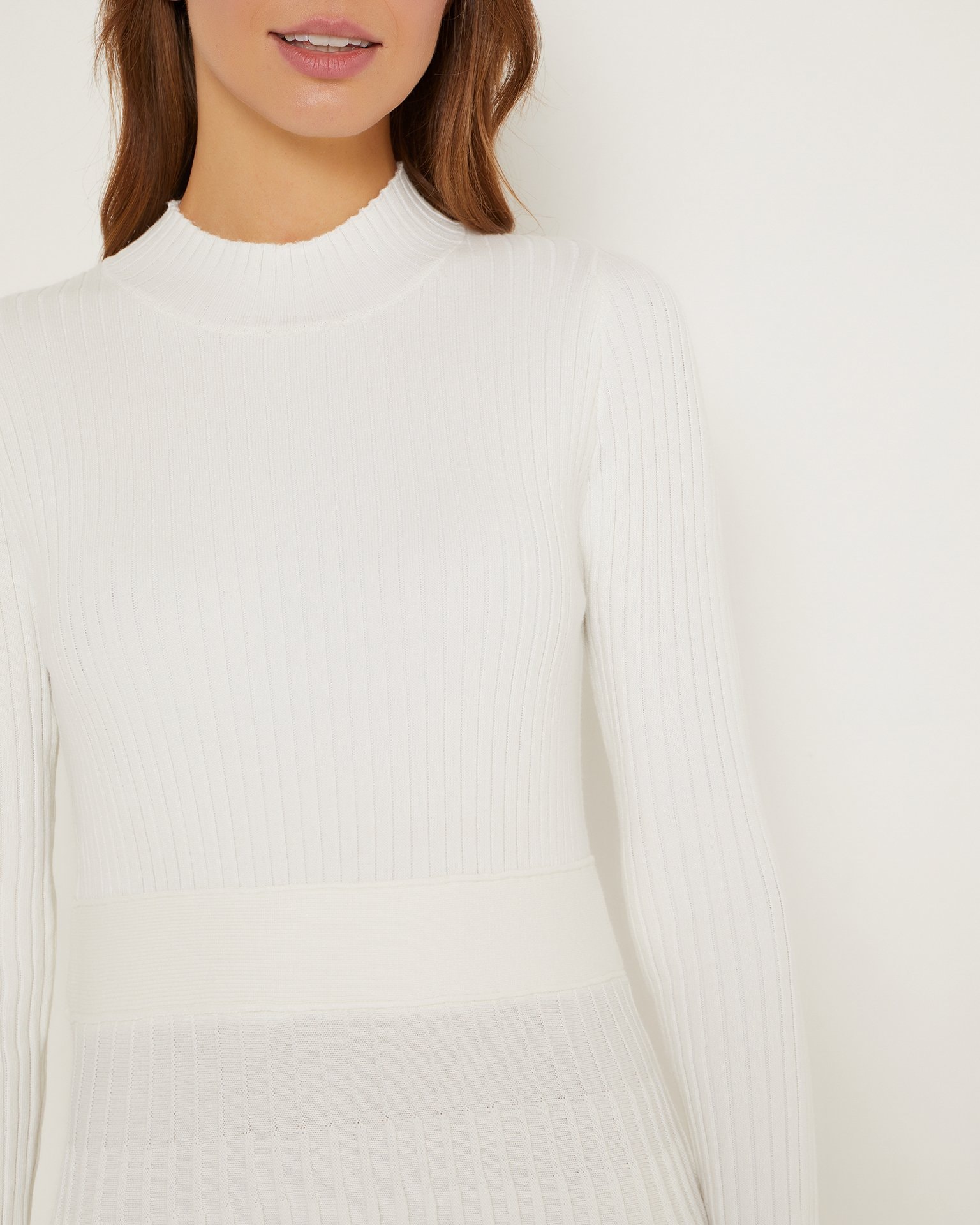 Dress with a flared skirt, White — photo 5