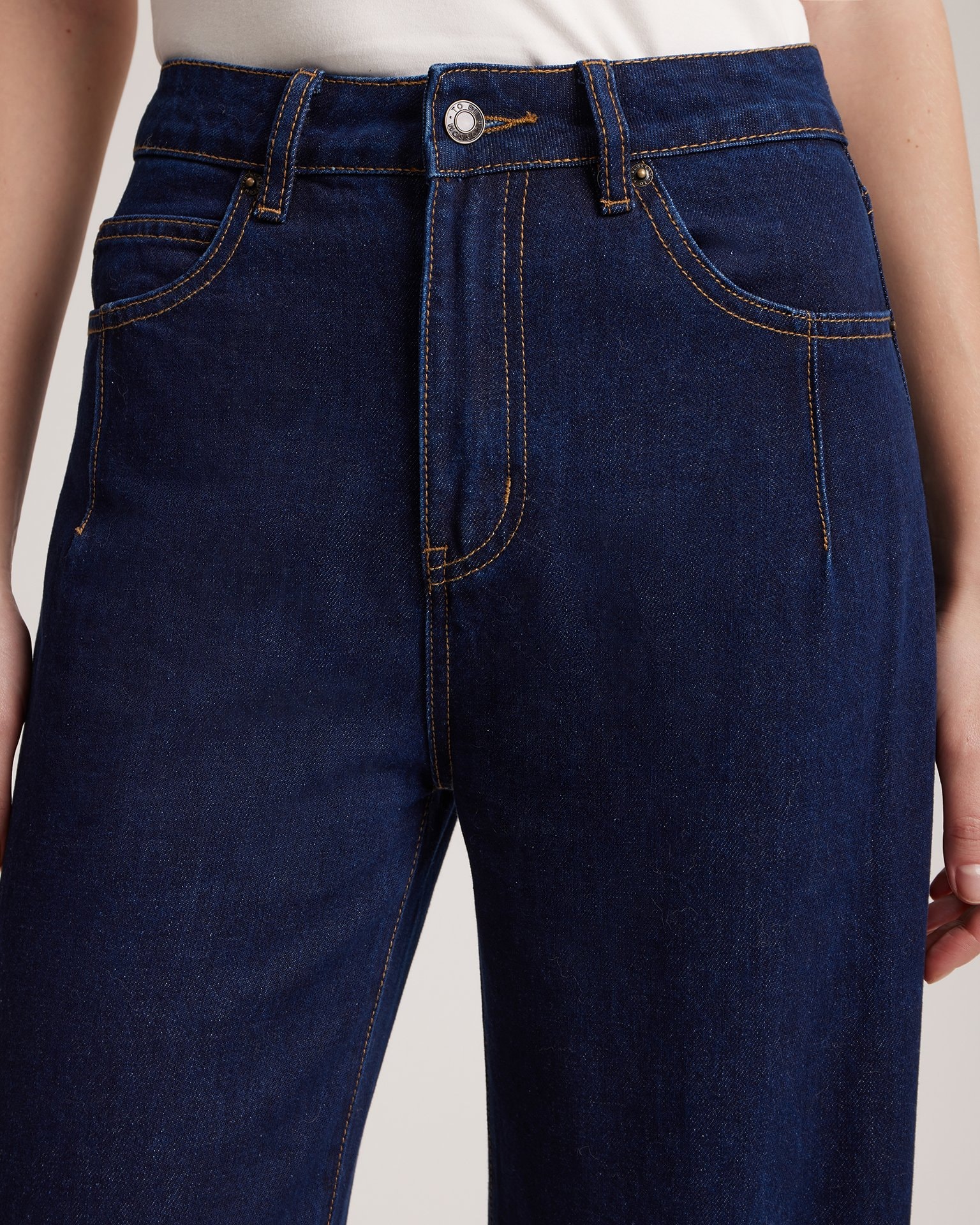 Wide-leg jeans, Dark Blue — photo 6