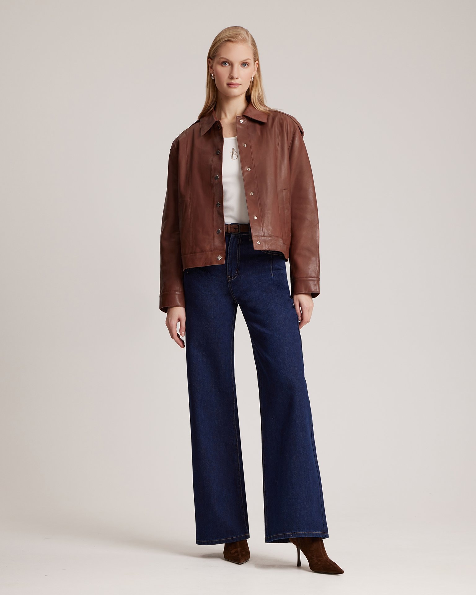 Wide-leg jeans, Dark Blue — photo 2