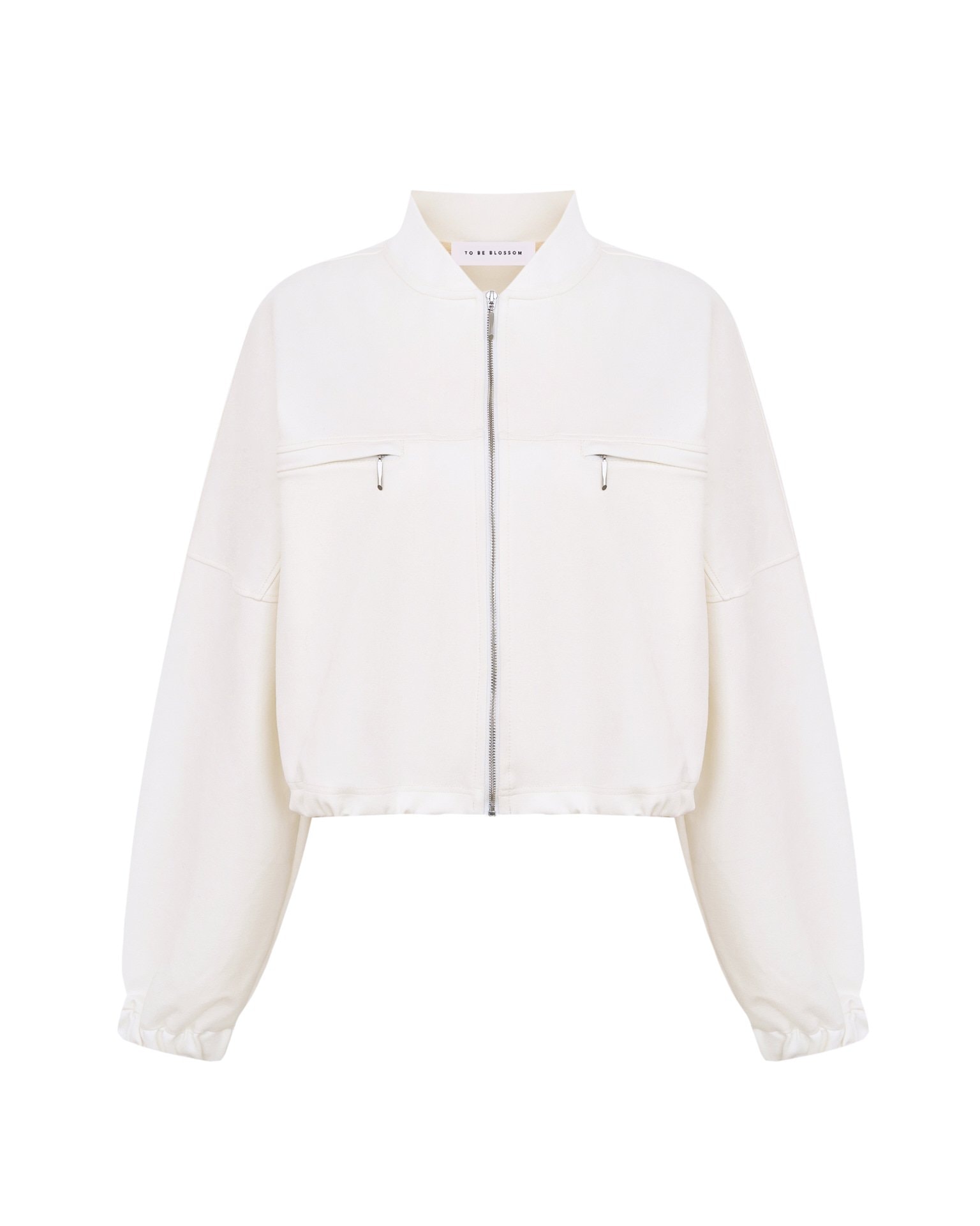 Bomber jacket with adjustable ribbed hem, White — photo 7