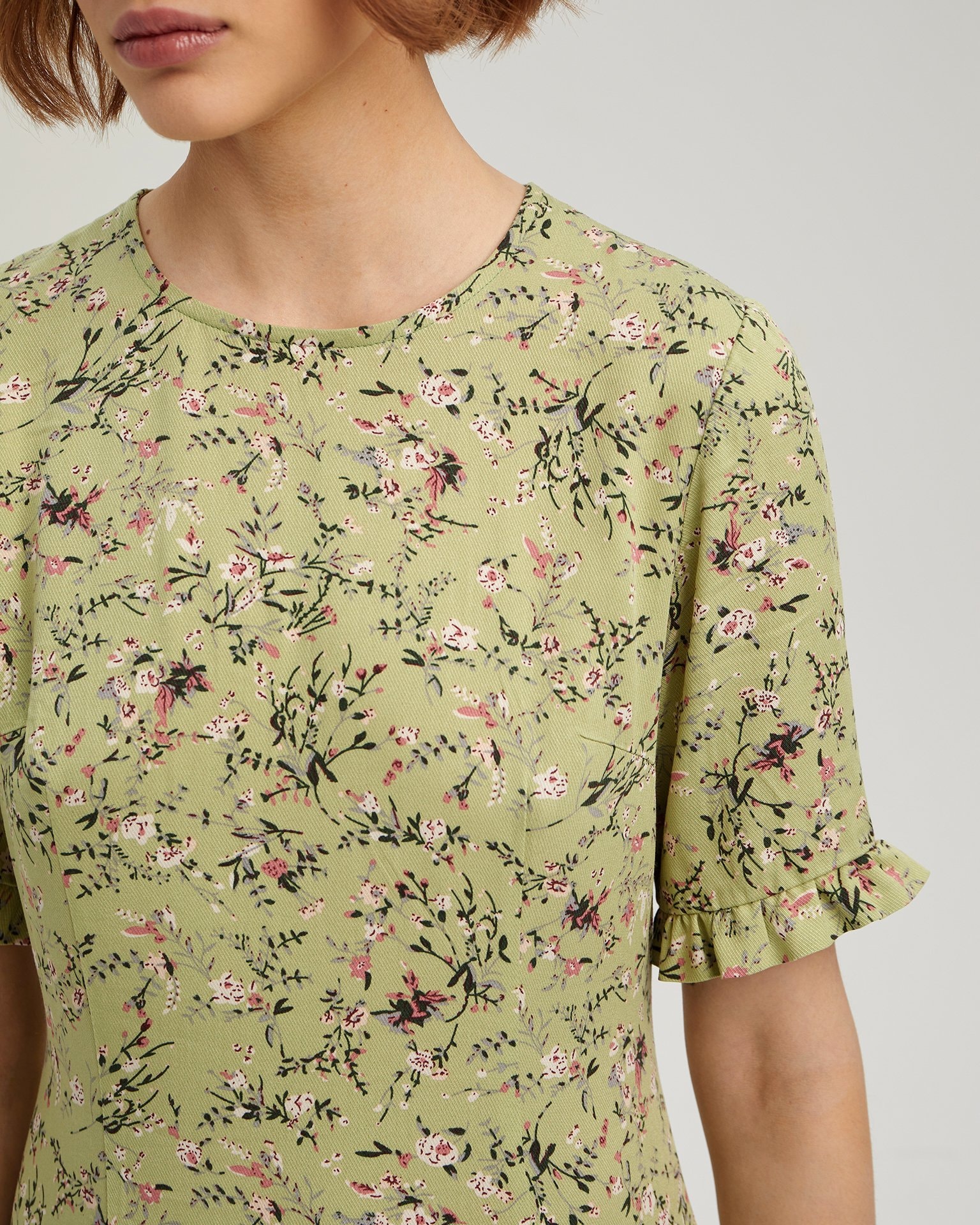 Mini dress with a pattern, Green — photo 6