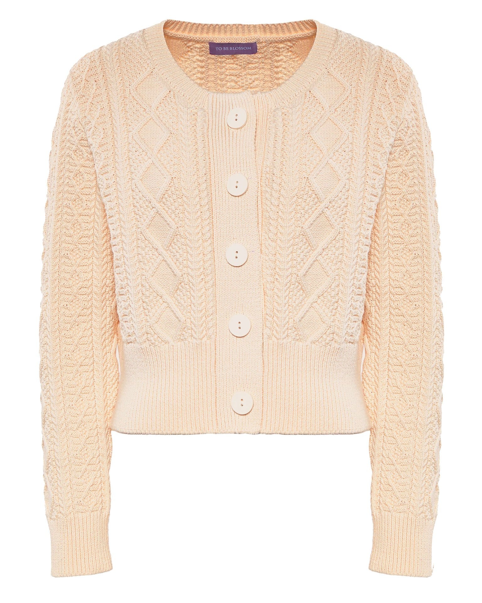 Cardigan with a cable knit pattern, Milk — photo 7