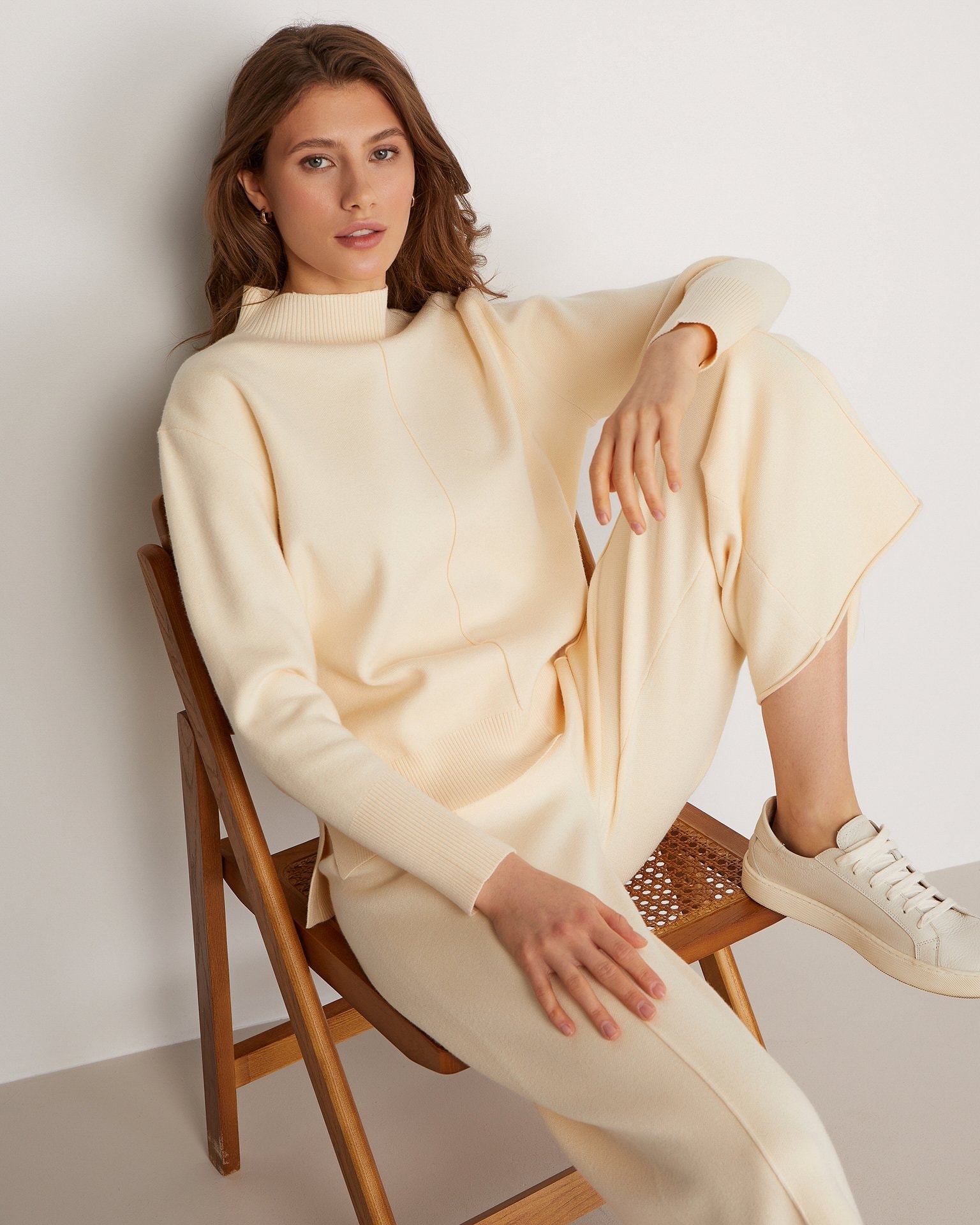 Trouser Set with Culottes, Milk