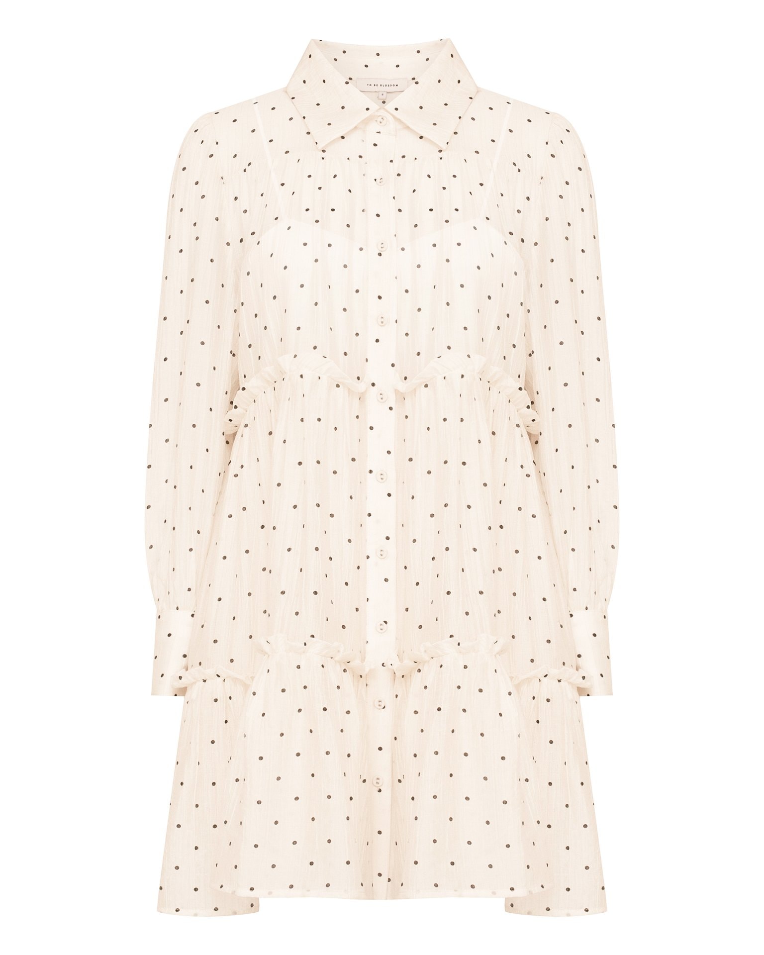 Dress with flounces, Light Beige — photo 8