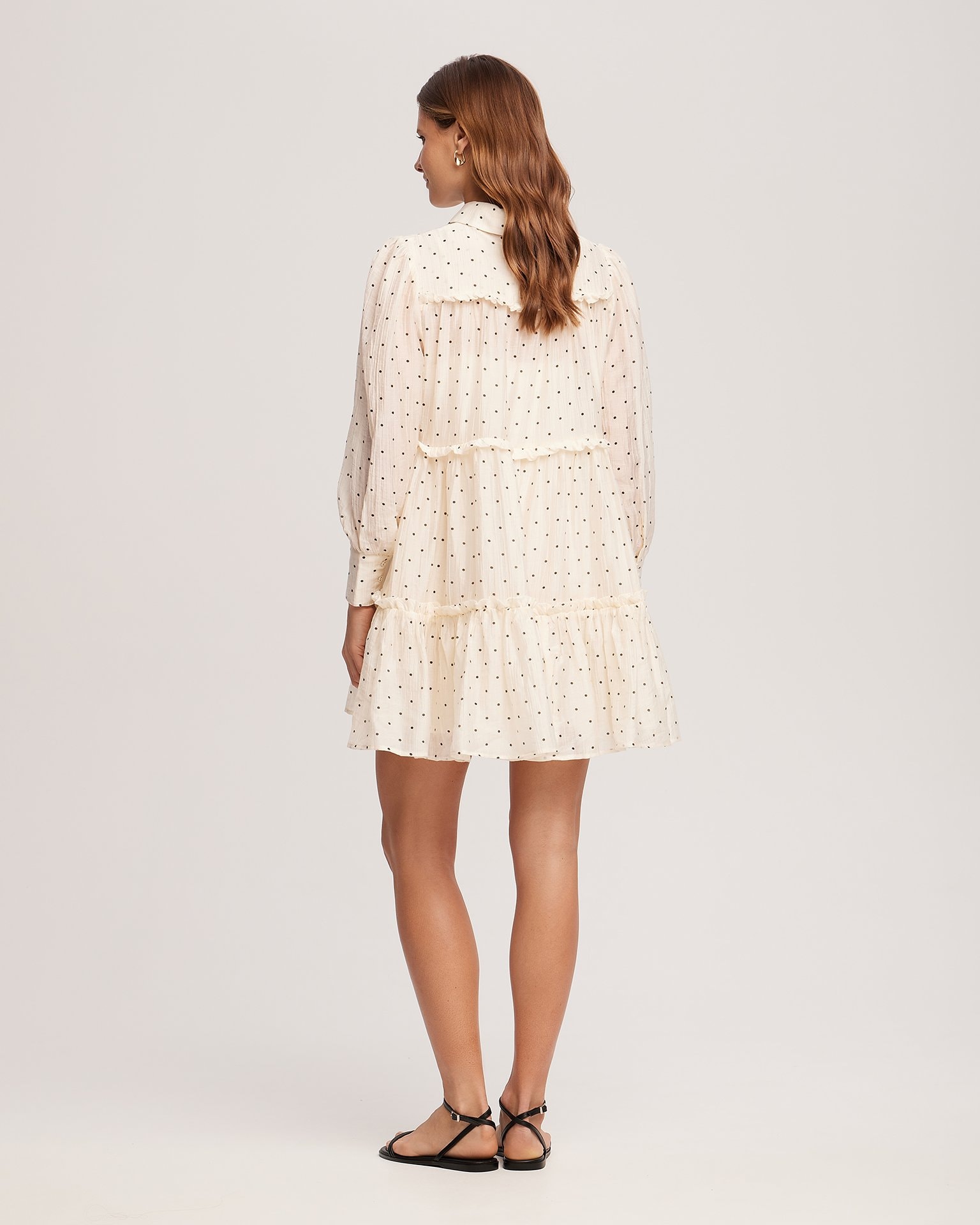 Dress with flounces, Light Beige — photo 3