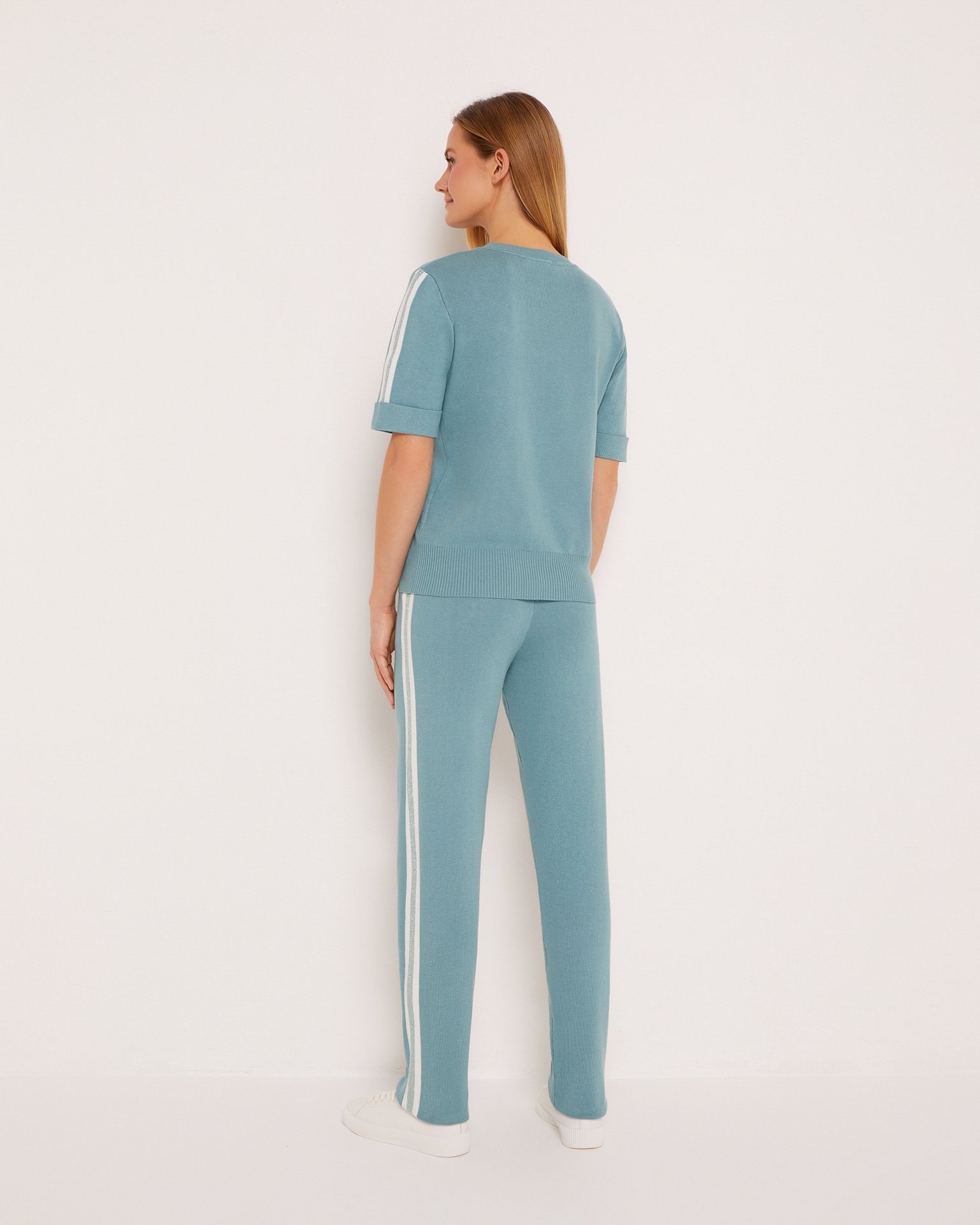 Trouser set with side stripes, Green — photo 3