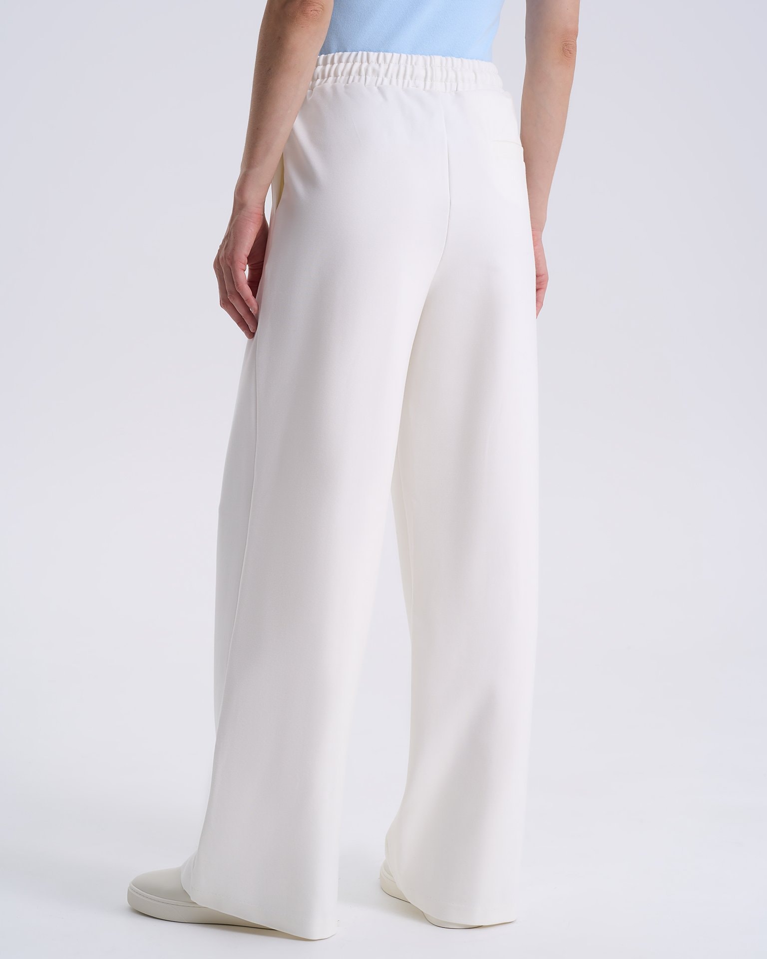 Wide-leg trousers with creases, White — photo 5