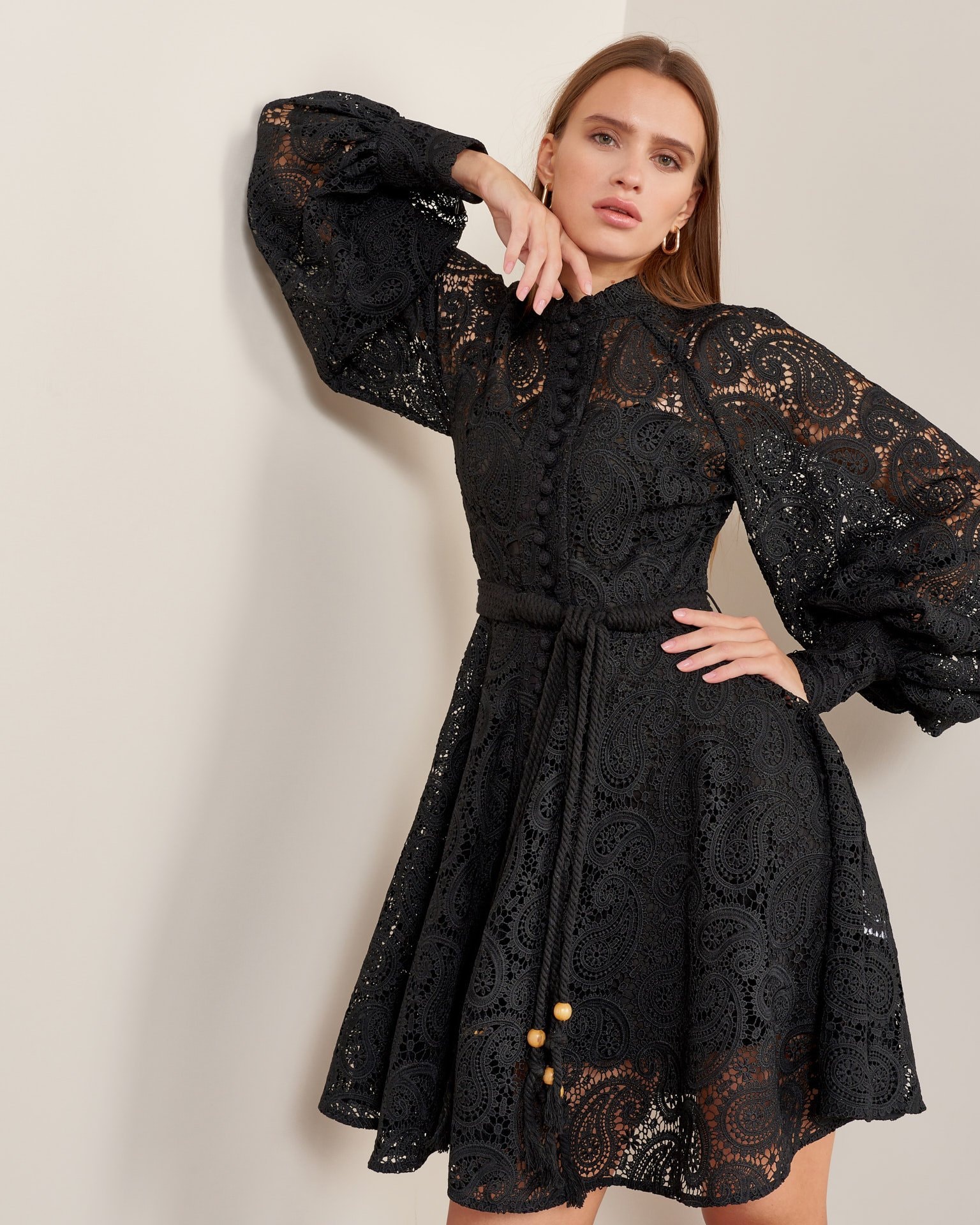 Dress with Paisley pattern, Black — photo 2
