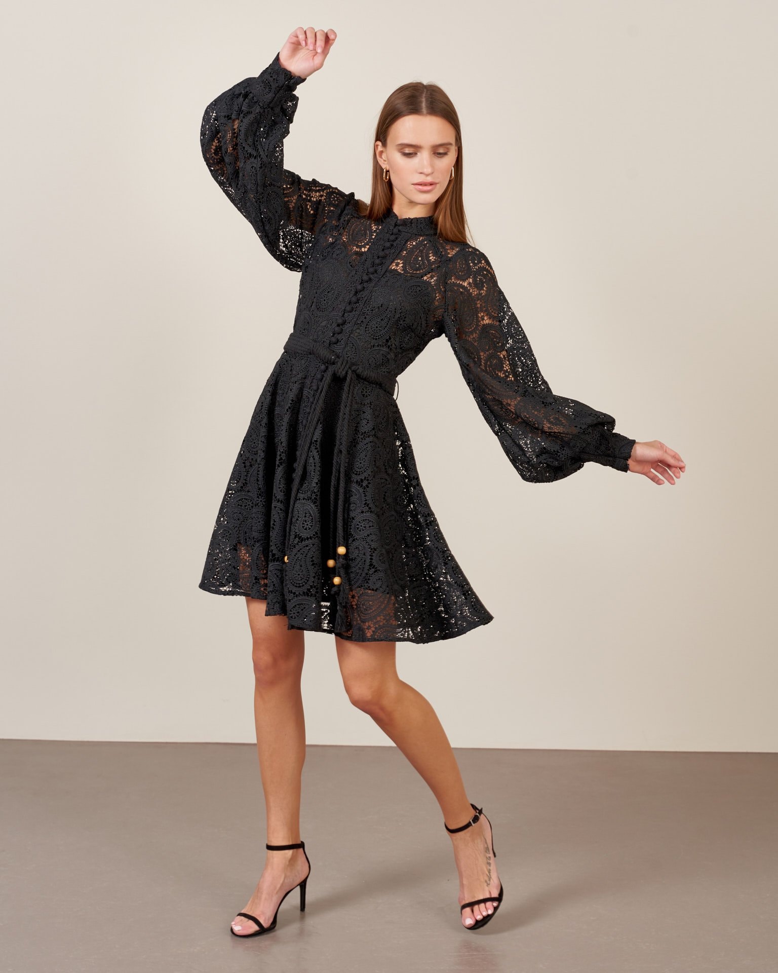 Dress with Paisley pattern, Black