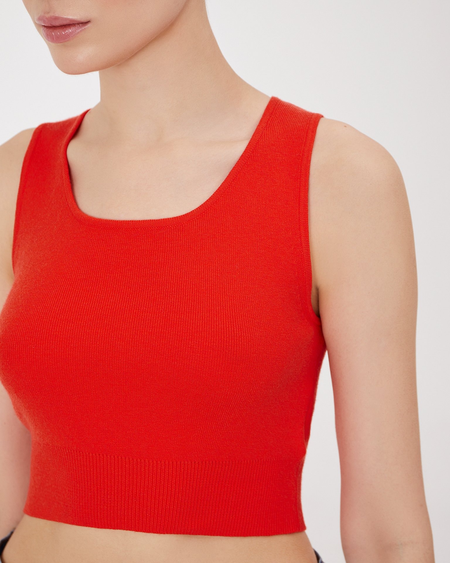 Red crop top, Coral — photo 8