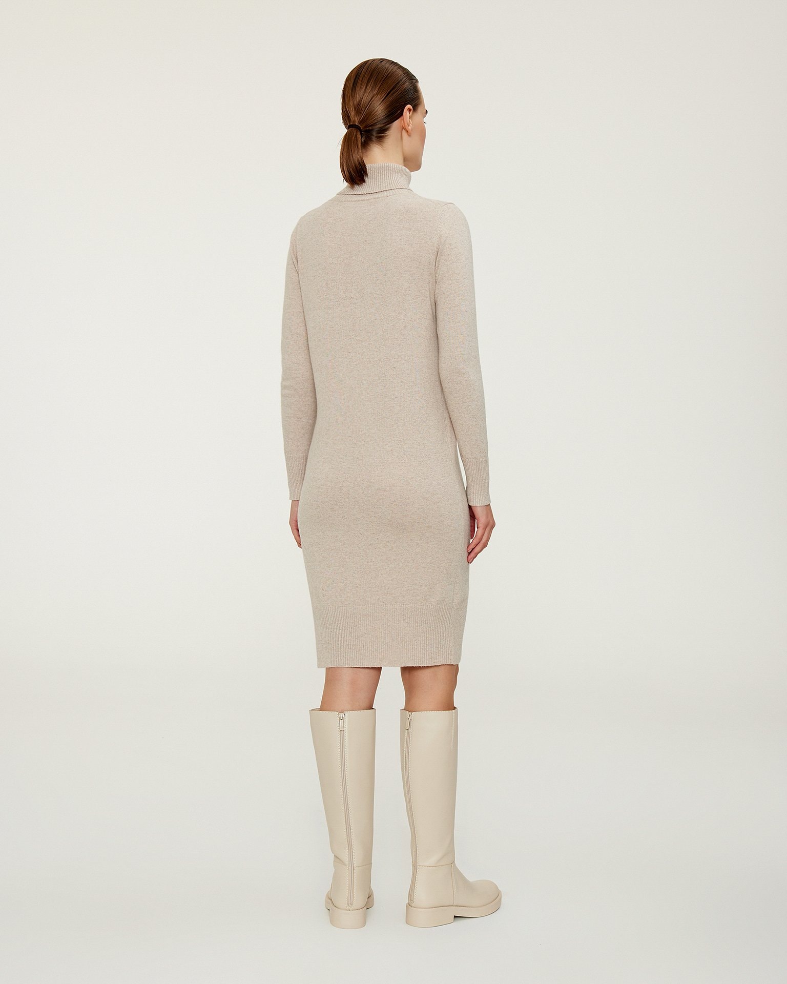 Straight-cut dress, Beige — photo 3