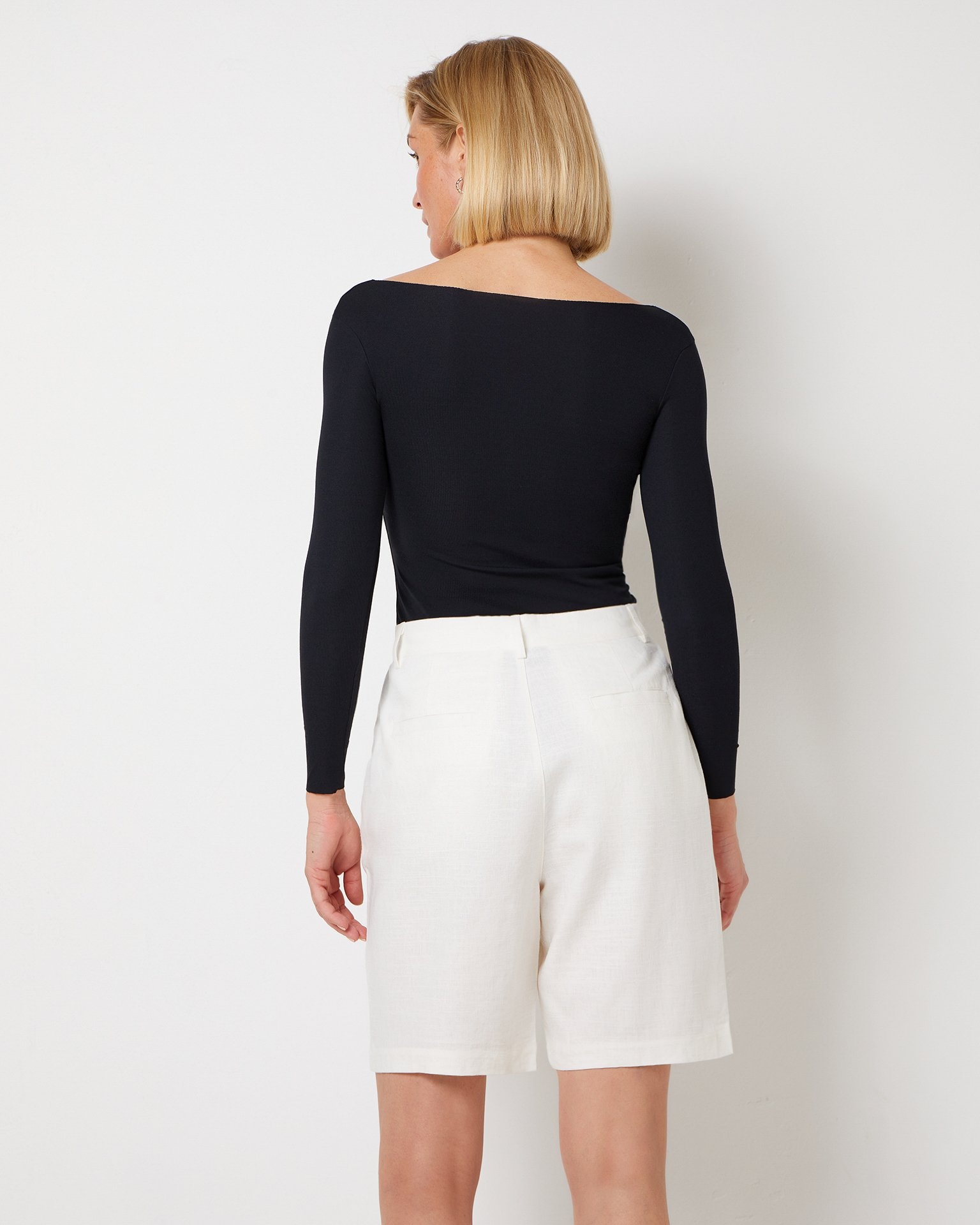 Linen Bermuda shorts, White — photo 3